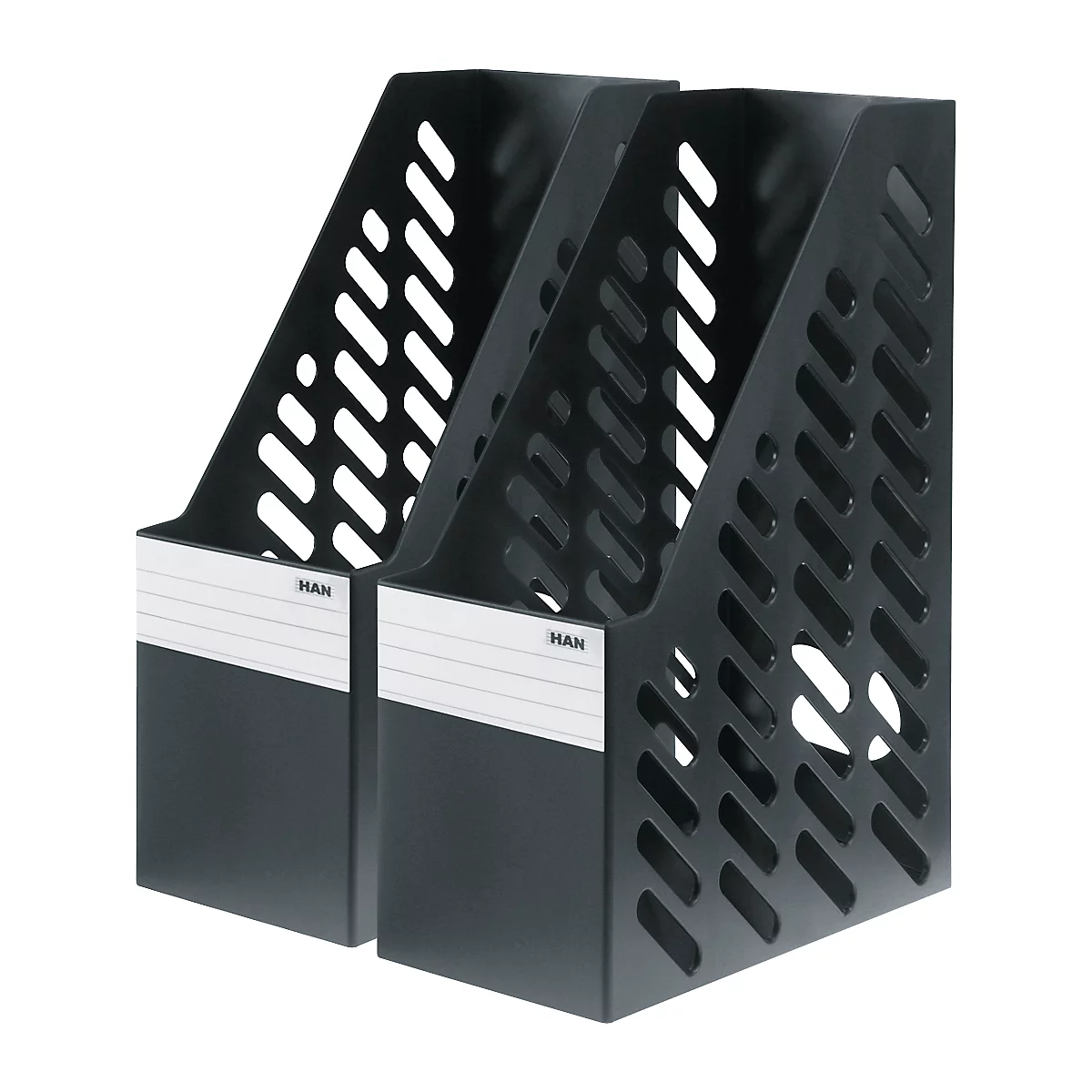 Porte-revues HAN, largeur 115 mm, plastique, 2 p., noir