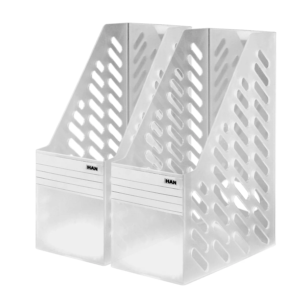 Porte-revues HAN, largeur 115 mm, plastique, 2 p., translucide-transparent