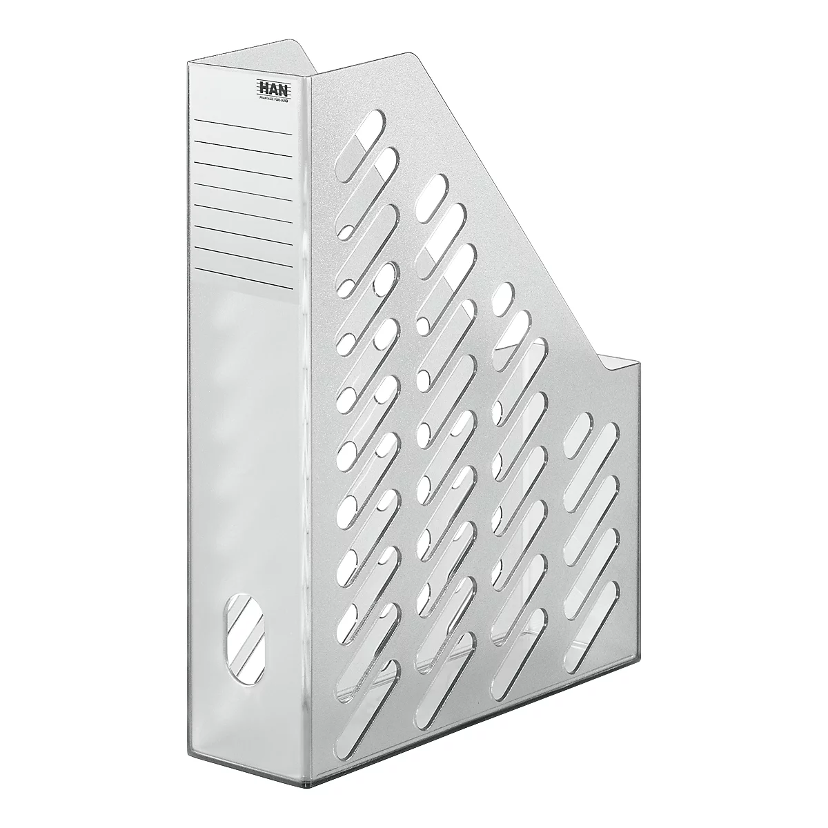 Porte-revues HAN, largeur 76 mm, plastique, 2 p., translucide-gris