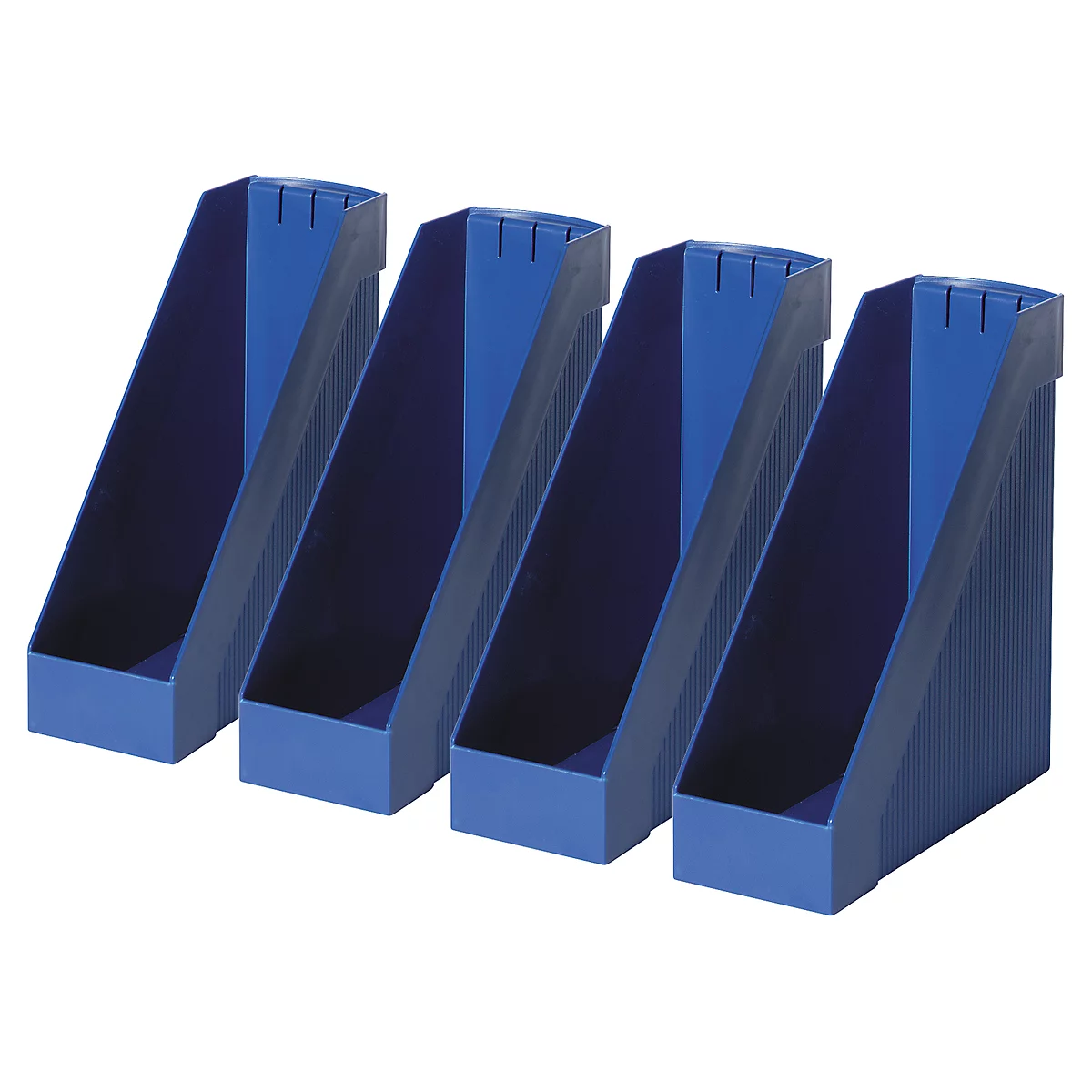 Porte-revues HELIT, très grand, polystyrène, 4 p. bleu