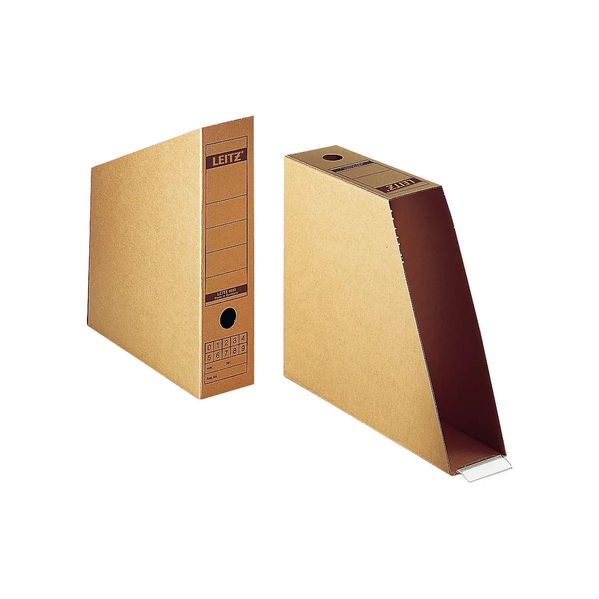 Porte-revues Premium 6083 - en carton recyclé FSC - dos 77 mm - brun - 10 pièces