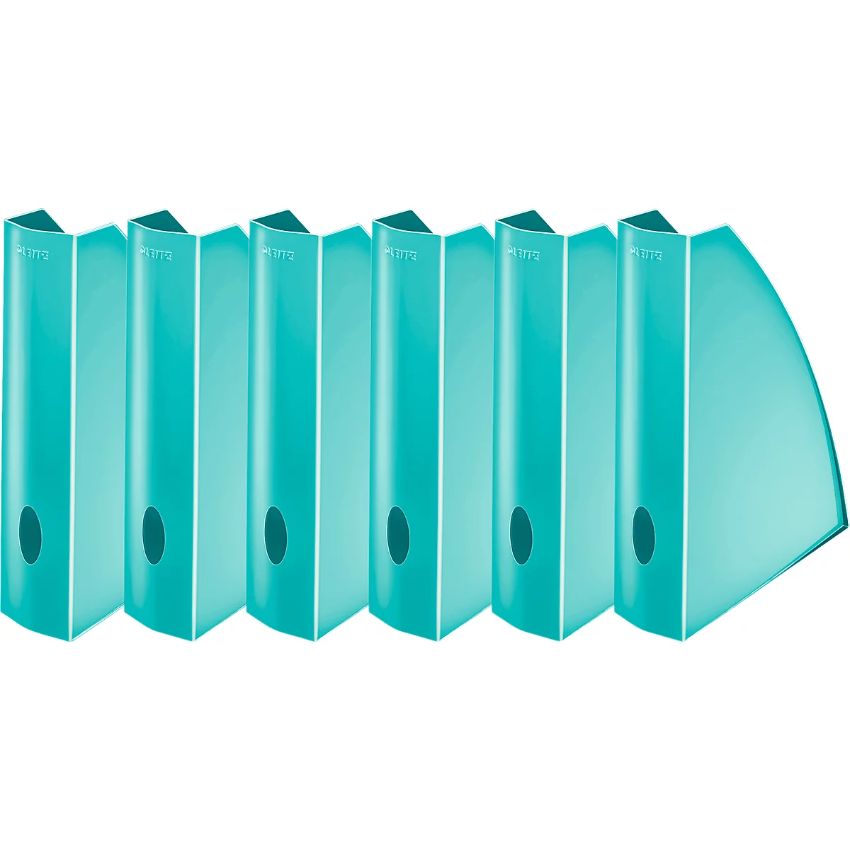 Porte-revues WOW 5277 LEITZ®, largeur 75 mm, bleu glacier, 6 p.