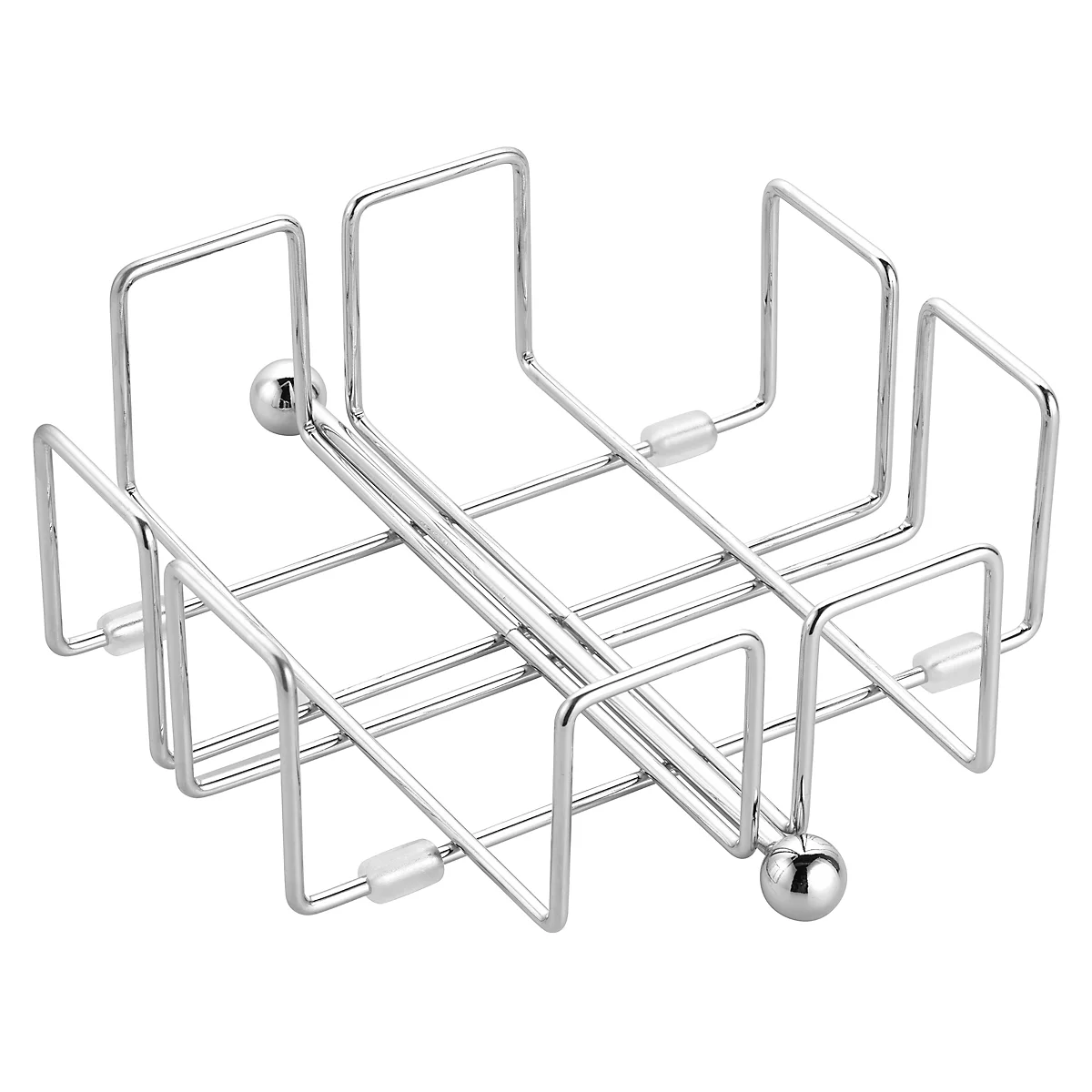 Porte-serviettes WIRE, pour env. 50 serviettes, dimensions 330 x 330 mm, L 190 x l 190 x H 65 mm, acier inoxydable chromé