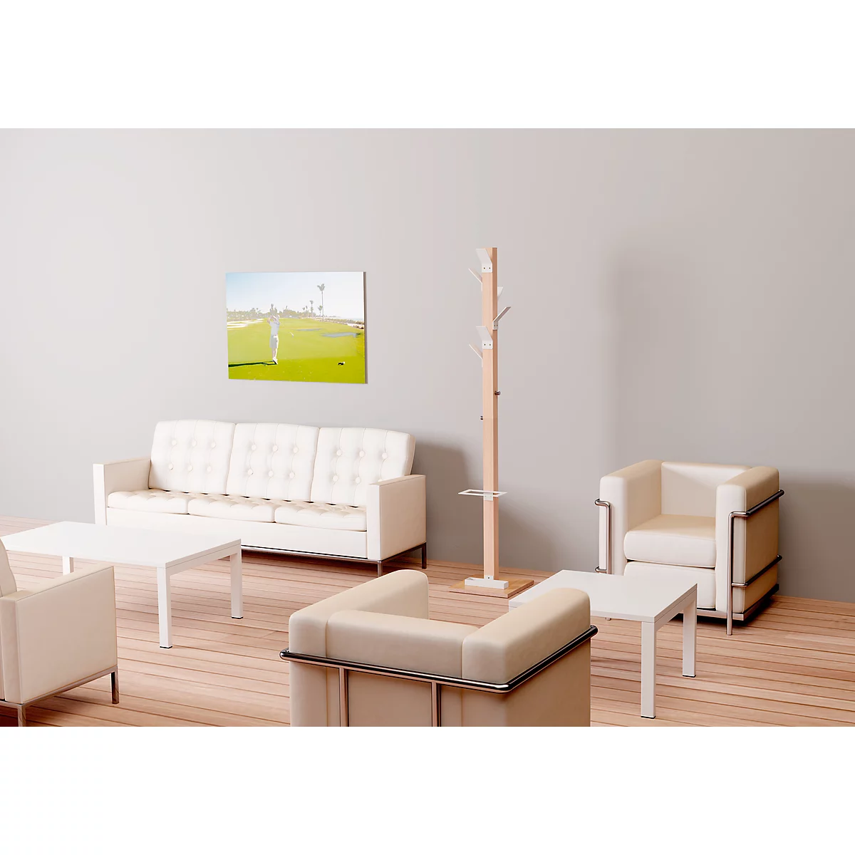 Portemanteau Easycloth, en bois massif, avec porte-parapluie, vert