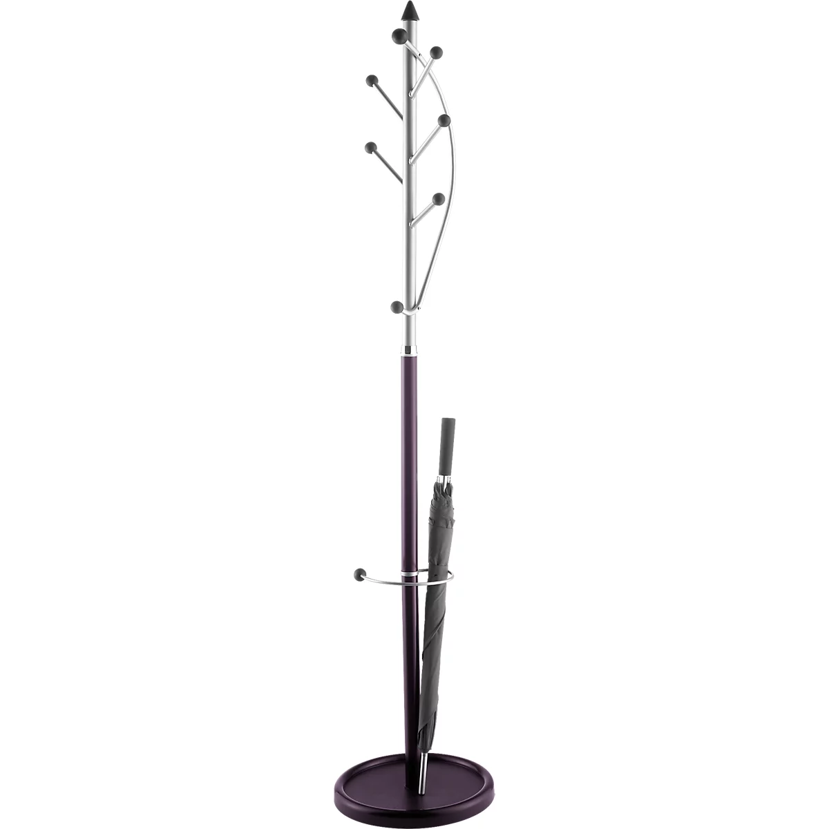 Portemanteau - métal - 7 crochets - porte paraplui - violet