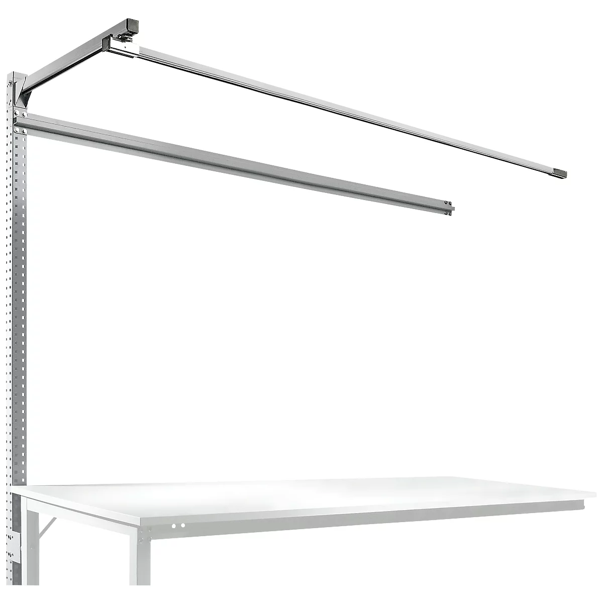 Portique av. contrefort, table d'extension STANDARD table travail/établi UNIVERSAL/PROFI, 2000 mm, alu argent