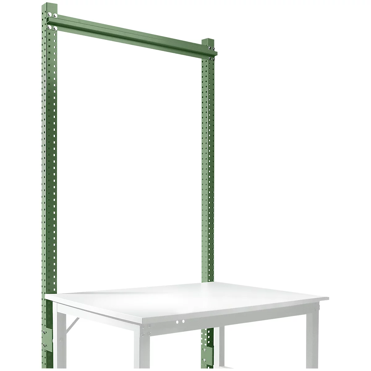 Portique, poste de travail modulaire SPEZIAL, système table de travail/établi UNIVERSAL/PROFI, 1250 mm, vert réséda<br/>