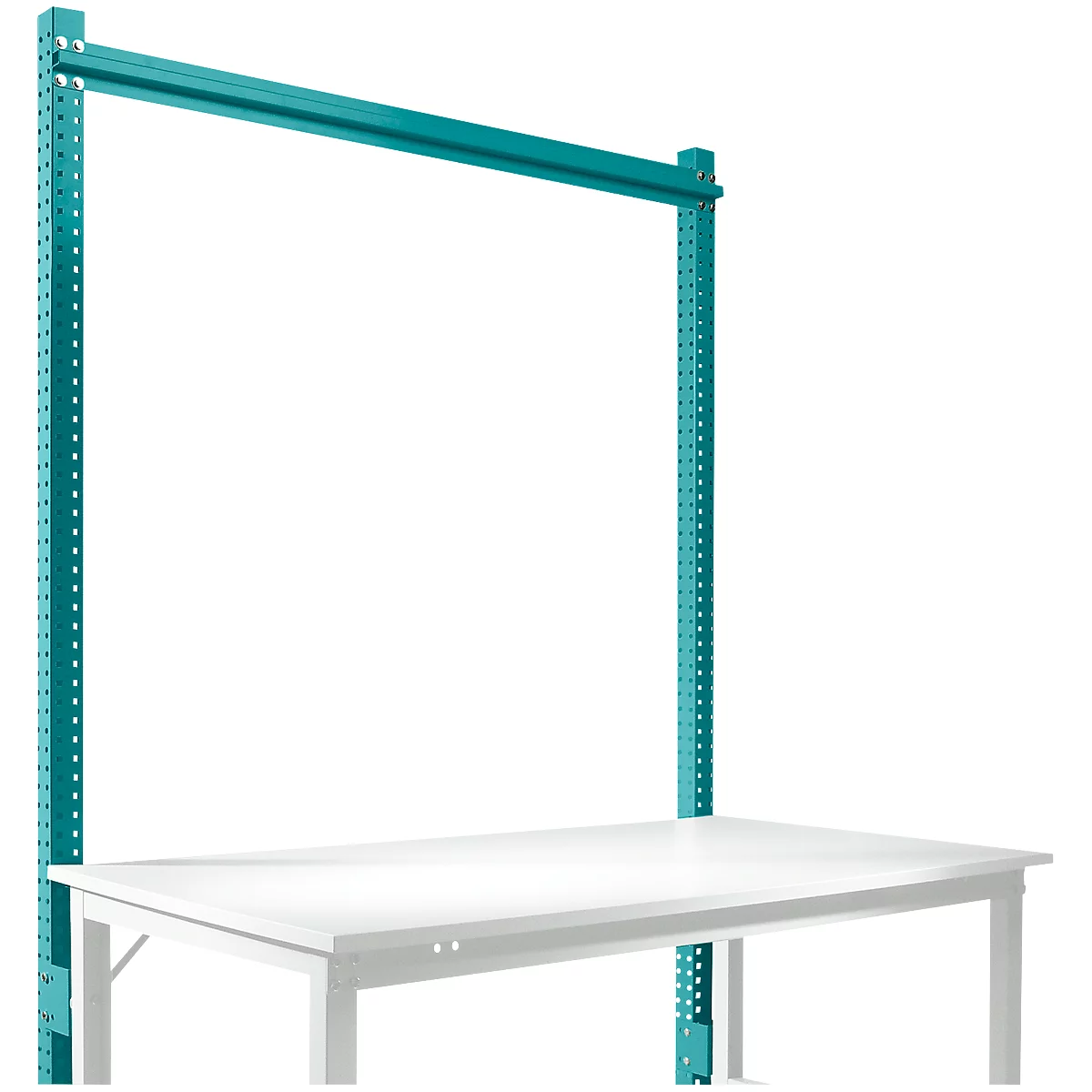 Portique, Poste de travail modulaire STANDARD système table de travail/établi UNIVERSAL/PROFI, 1500 mm, turquoise