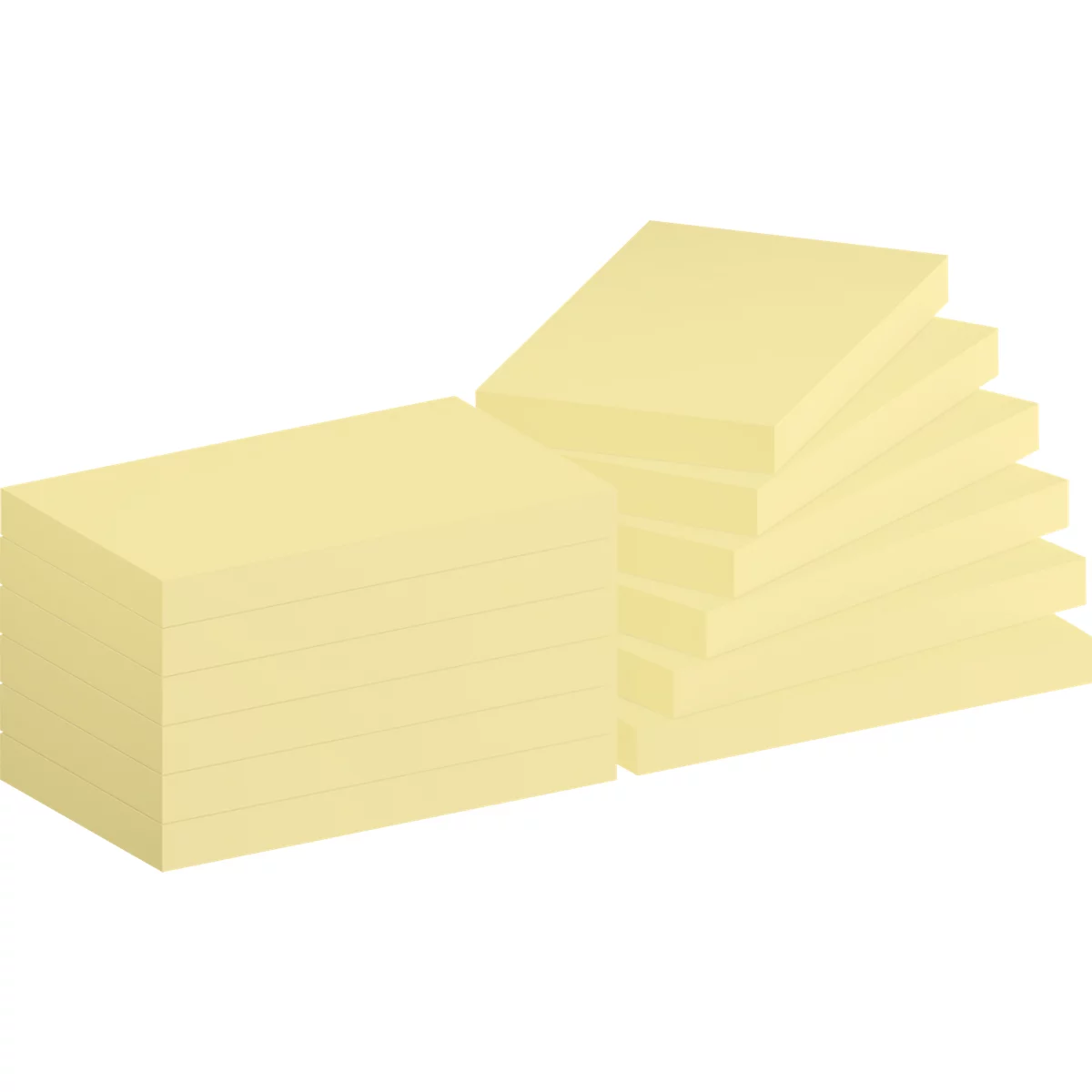 Deux piles de Post-it jaunes sur fond blanc.