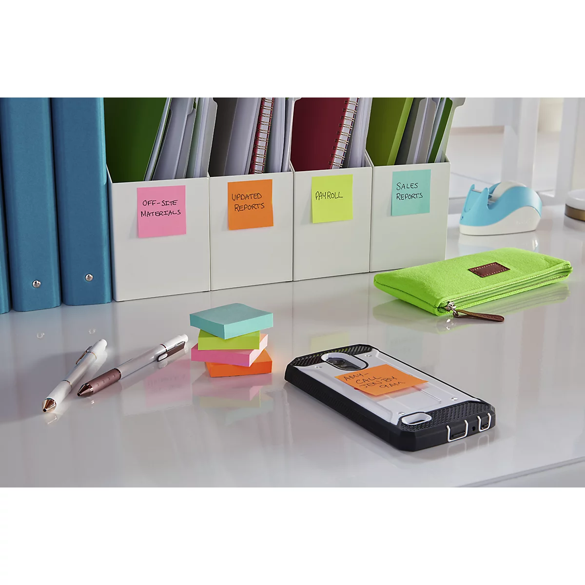 POST-IT Haftnotizen Super Sticky Notes Cosmic 622-12SS-COS, 48 x 48 mm, wiederablösbar, cellophanfrei verpackt, farbig, 12 x 90 Blatt