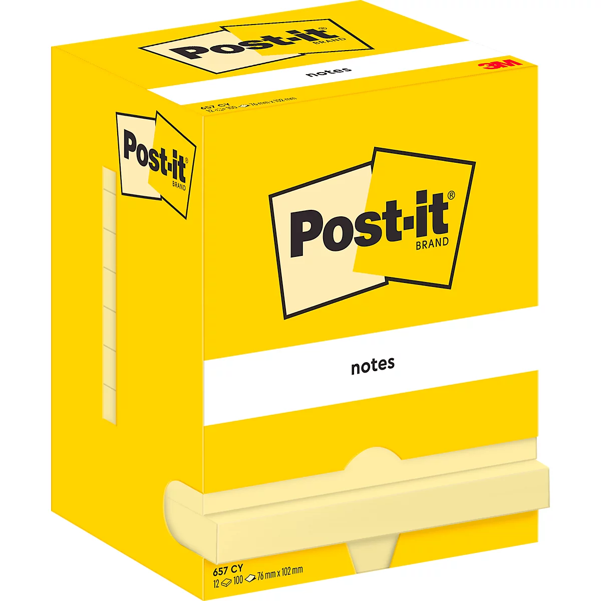 Bloc-notes Post-it jaune avec impression : Post-it Brand, Notes. Renfoncement pour le retrait des notes.
