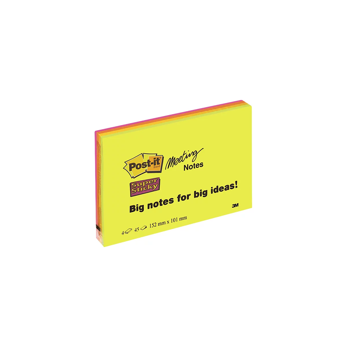 Yellow Post-it Meeting Notes with the text "Big notes for big ideas!"