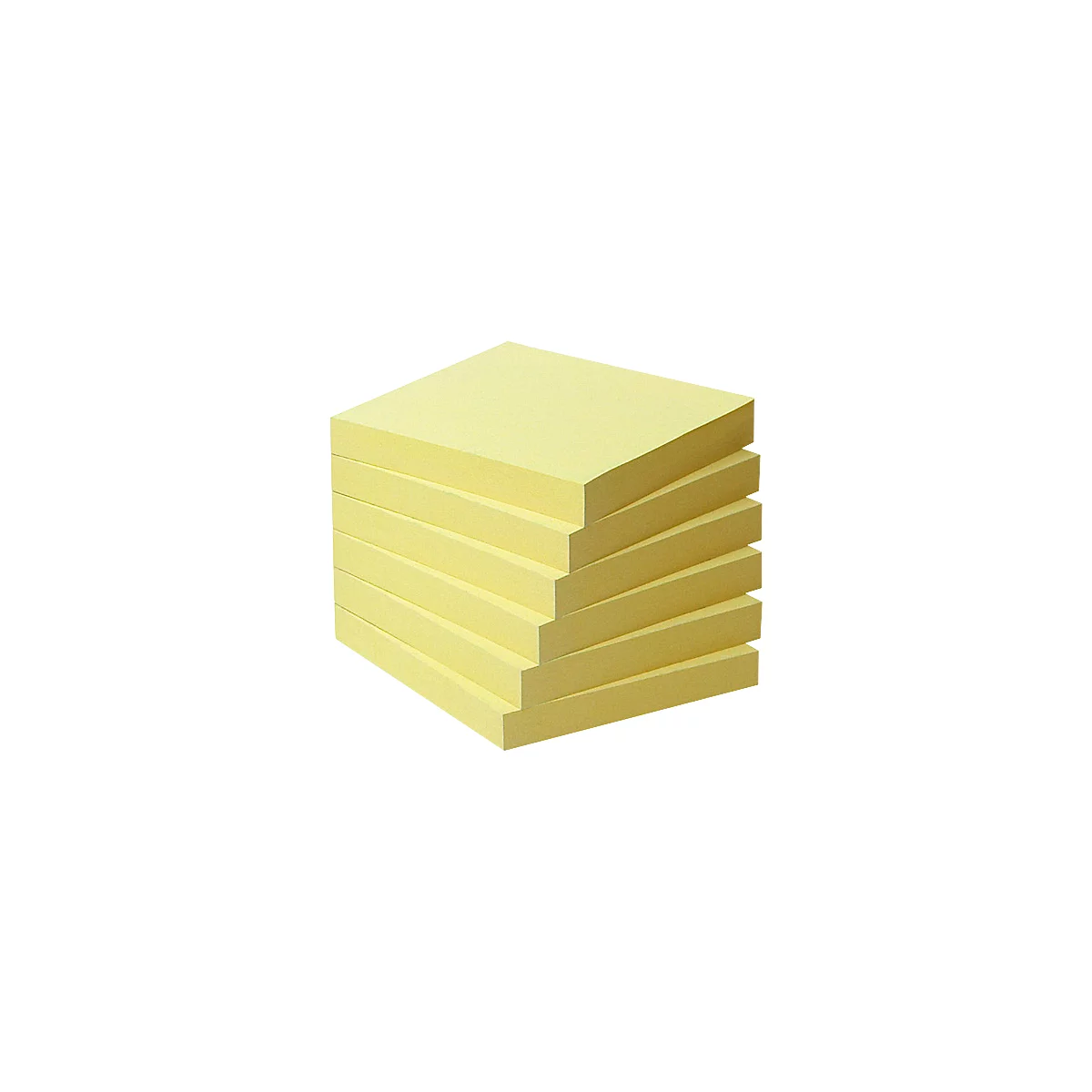 A stack of yellow sticky notes. The blocks are stacked on top of each other and slightly offset.