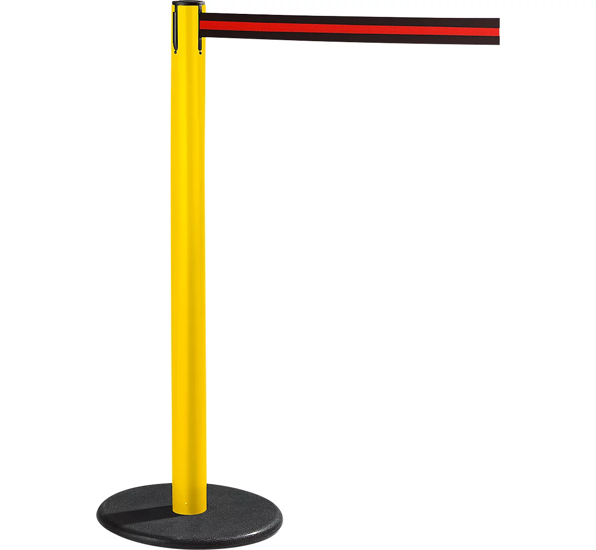 Poste de cinta RS-GUIDESYSTEMS® GLA 28, amarillo, cinta negro/rojo