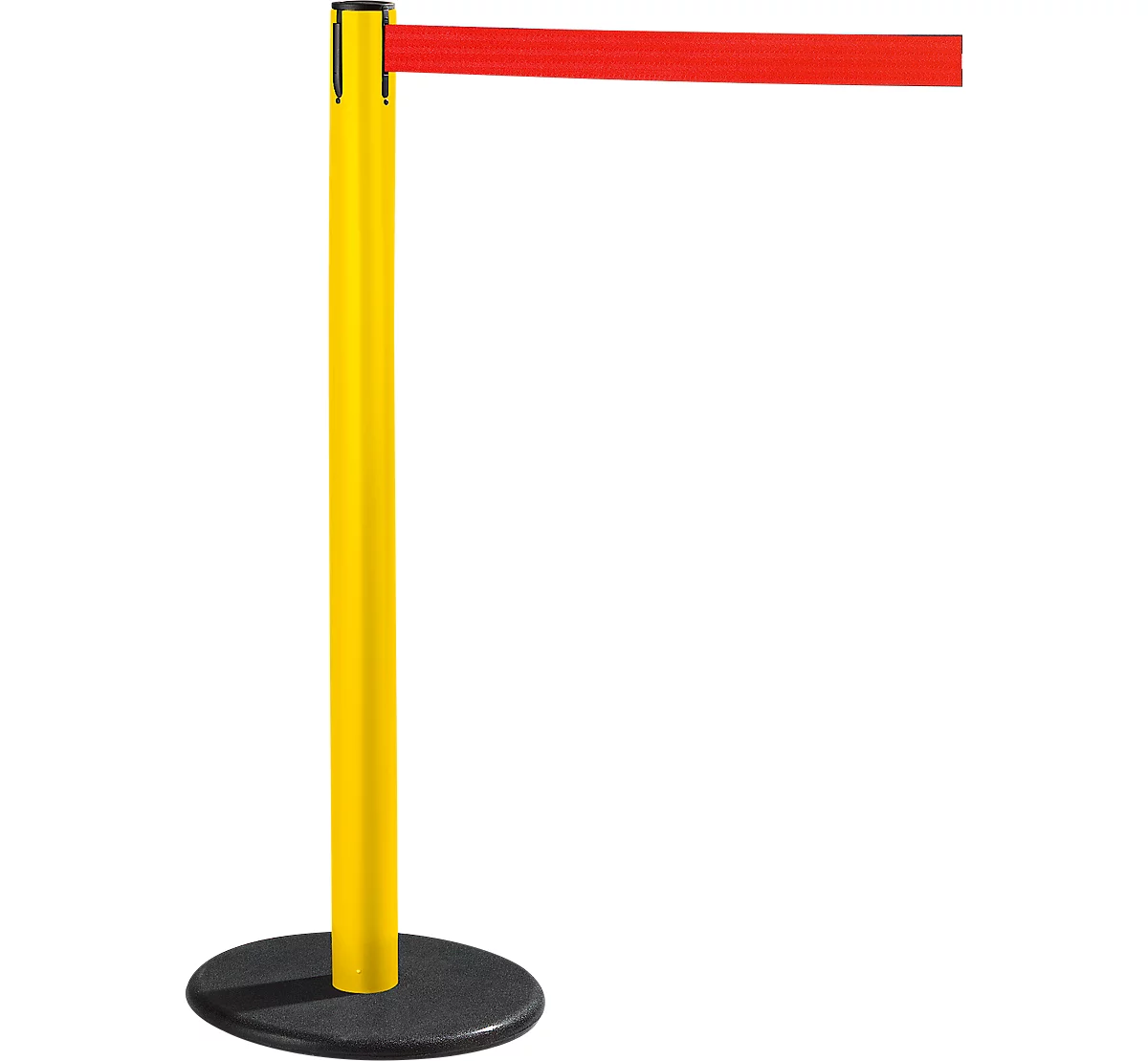 Poste de cinta RS-GUIDESYSTEMS® GLA 28, amarillo, cinta rojo