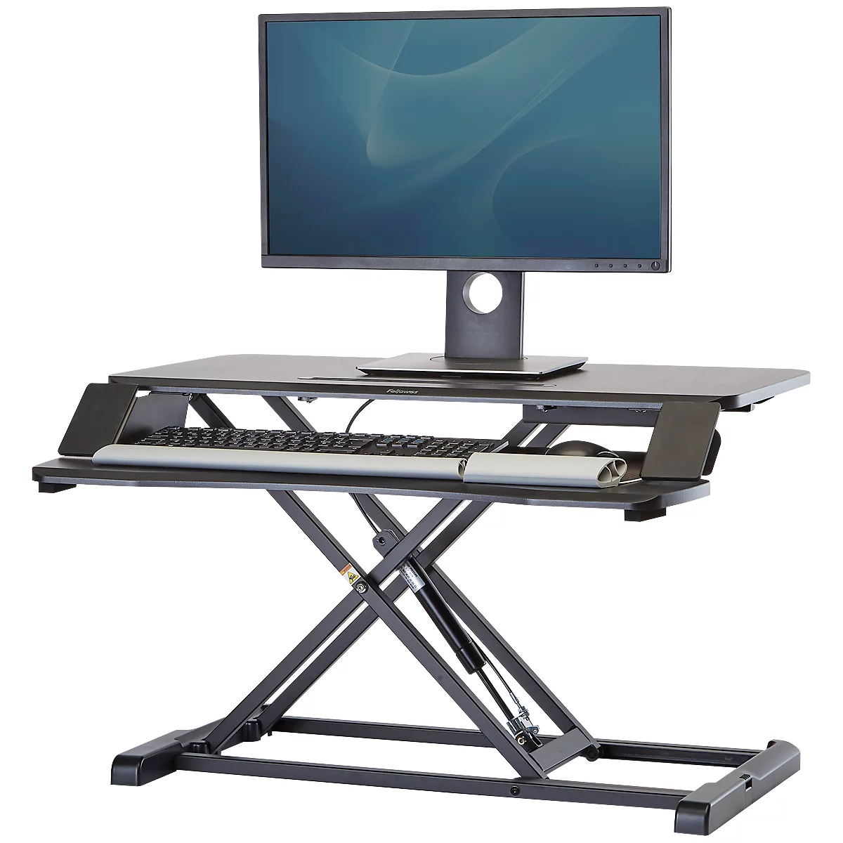 Poste de travail assis/debout Fellowes Corsivo, jusqu'à 17 kg, L 615 x P 800 x H 110 mm, noir