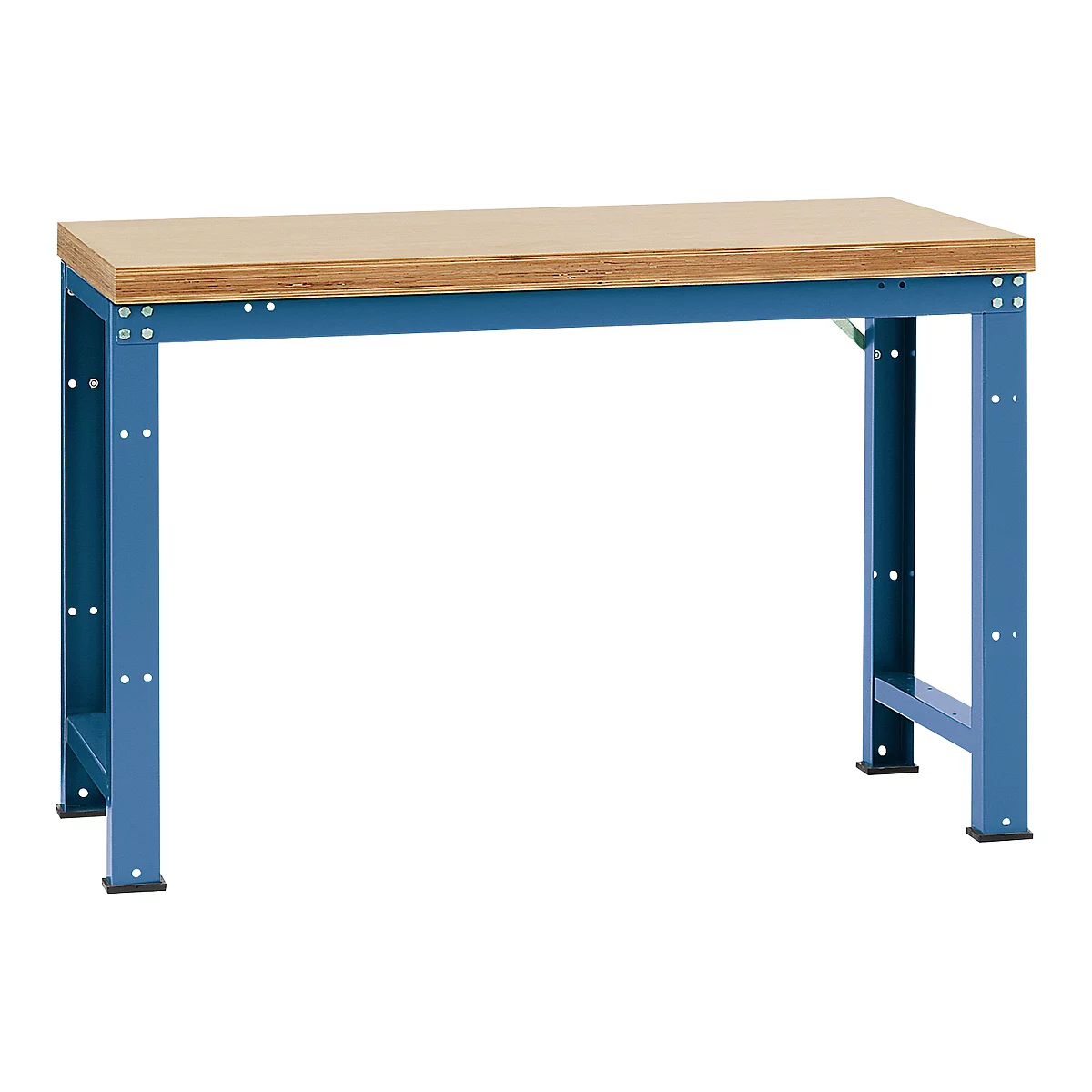 Poste de travail modulaire Profi Standard Manuflex, plateau de table en multiplex l. 1500 x P 700, bleu brillant