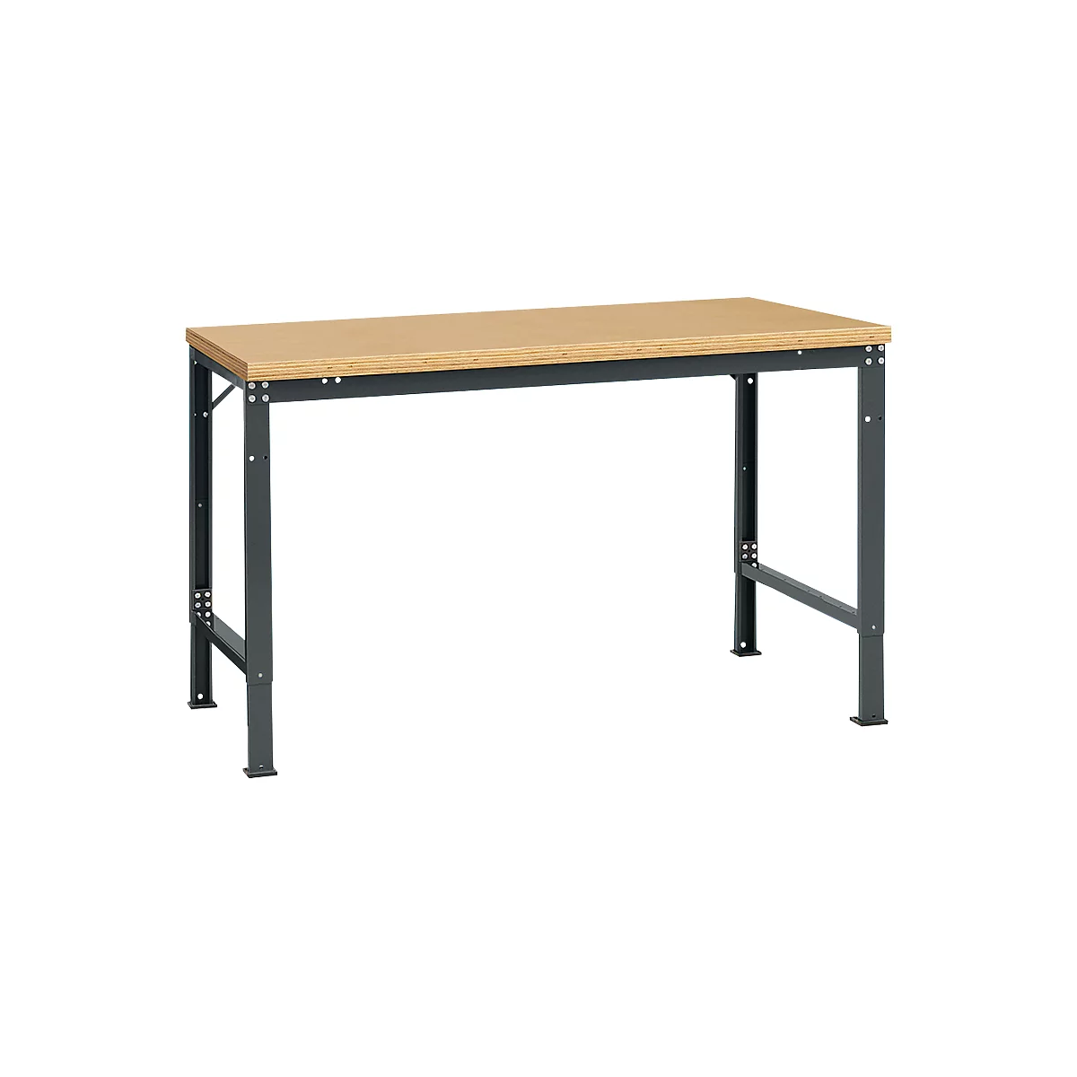 Poste de travail modulaire UNIVERSAL Spezial Manuflex, 1500 x 1000 mm, multiplex nature, anthracite