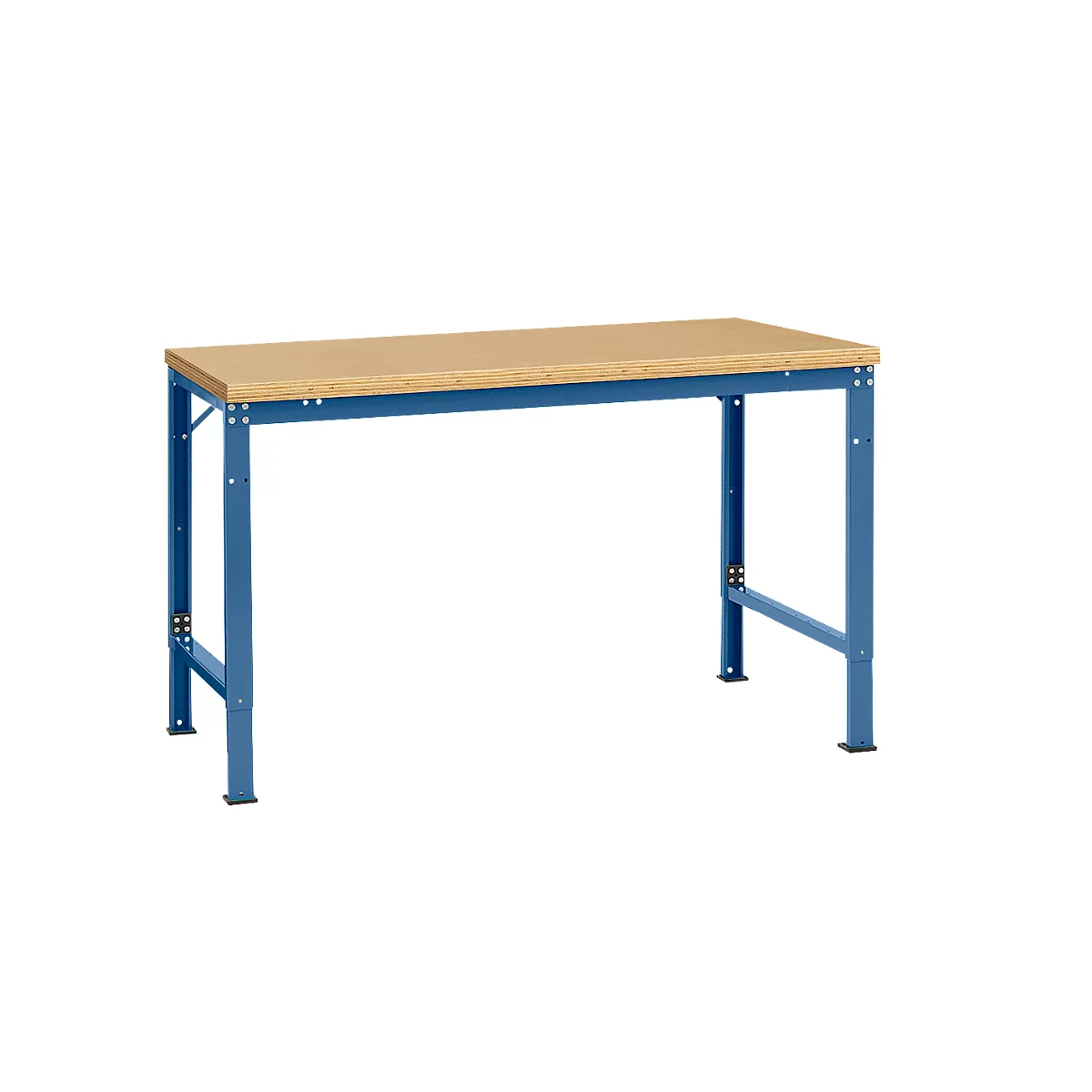 Poste de travail modulaire UNIVERSAL Spezial Manuflex, 1500 x 1000 mm, multiplex nature, bleu brillant