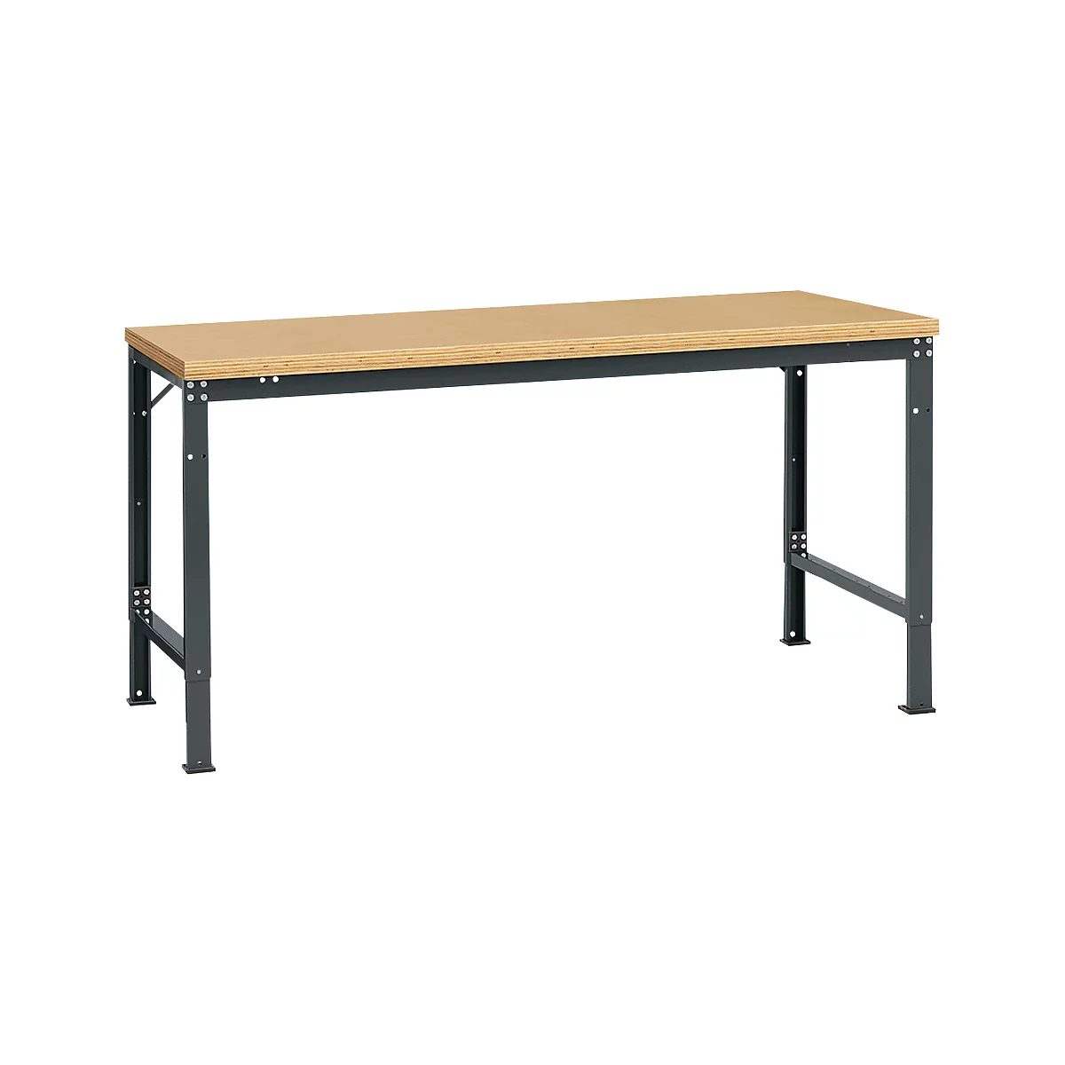 Poste de travail modulaire UNIVERSAL Spezial Manuflex, 1750 x 1000 mm, multiplex nature, anthracite