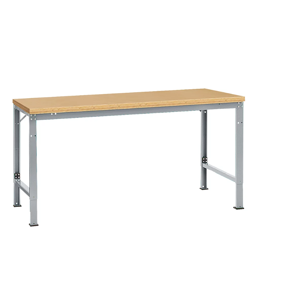 Poste de travail modulaire UNIVERSAL Spezial Manuflex, 1750 x 1000 mm, multiplex nature, argenté