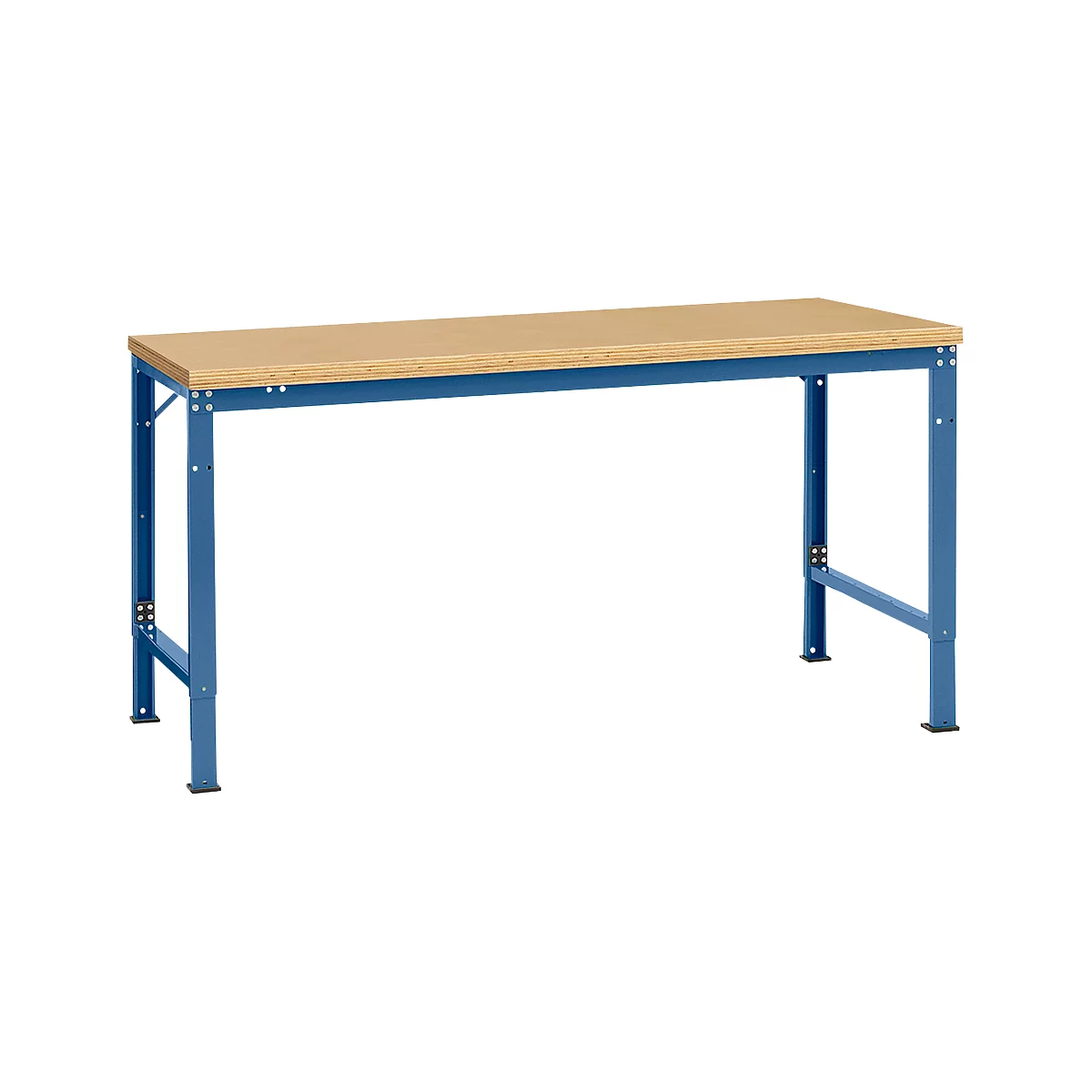Poste de travail modulaire UNIVERSAL Spezial Manuflex, 1750 x 1000 mm, multiplex nature, bleu brillant