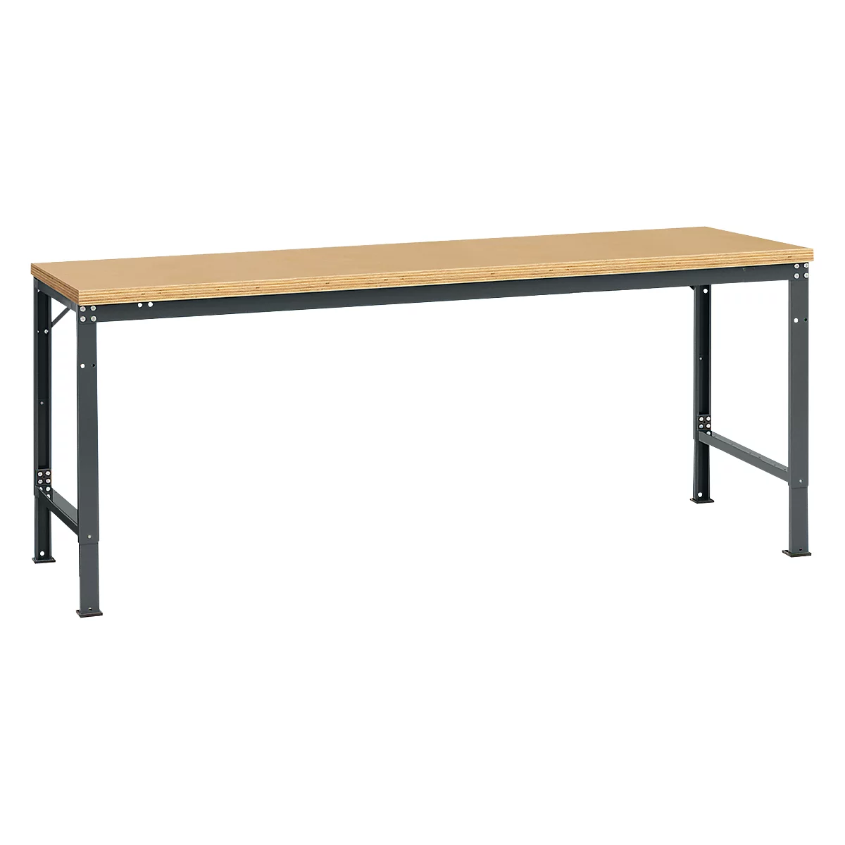 Poste de travail modulaire UNIVERSAL Spezial Manuflex, 2000 x 1000 mm, multiplex nature, anthracite