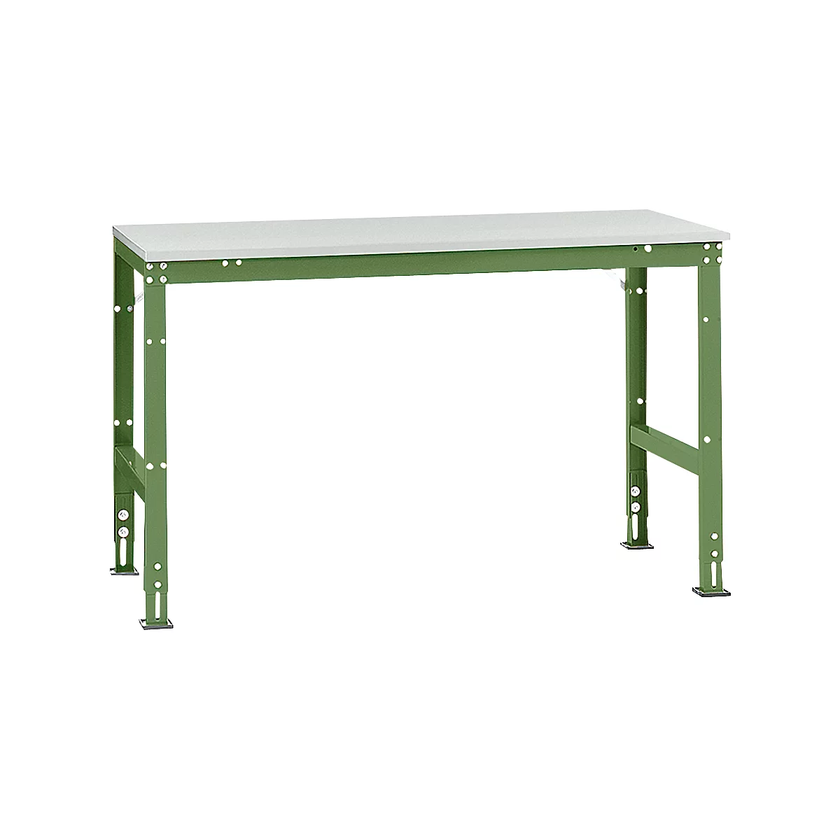 Poste de travail modulaire UNIVERSAL Standard Manuflex, plateau mélaminé, 1500 x 800, vert réséda