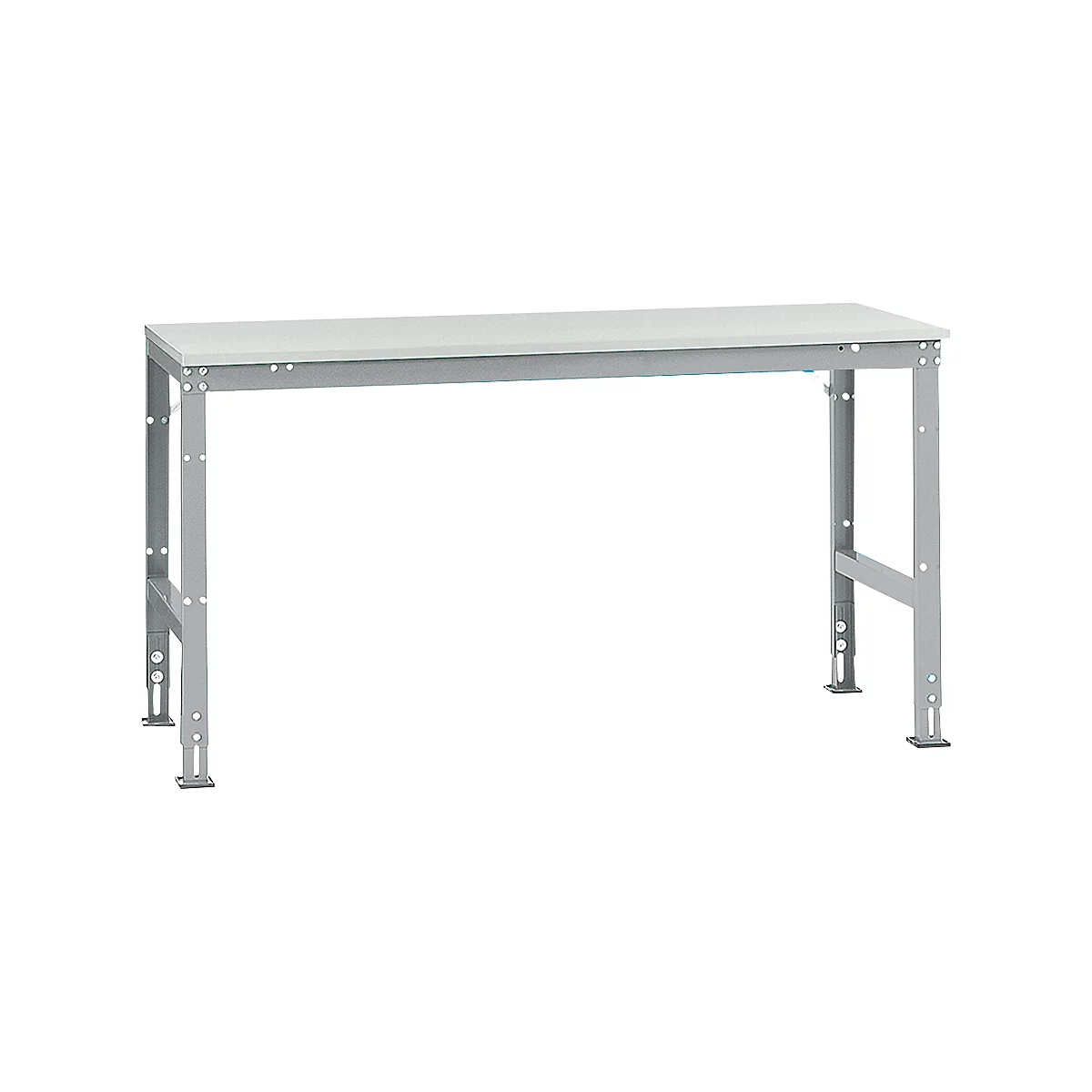 Poste de travail modulaire UNIVERSAL Standard Manuflex, plateau mélaminé, 1750 x 800, argenté