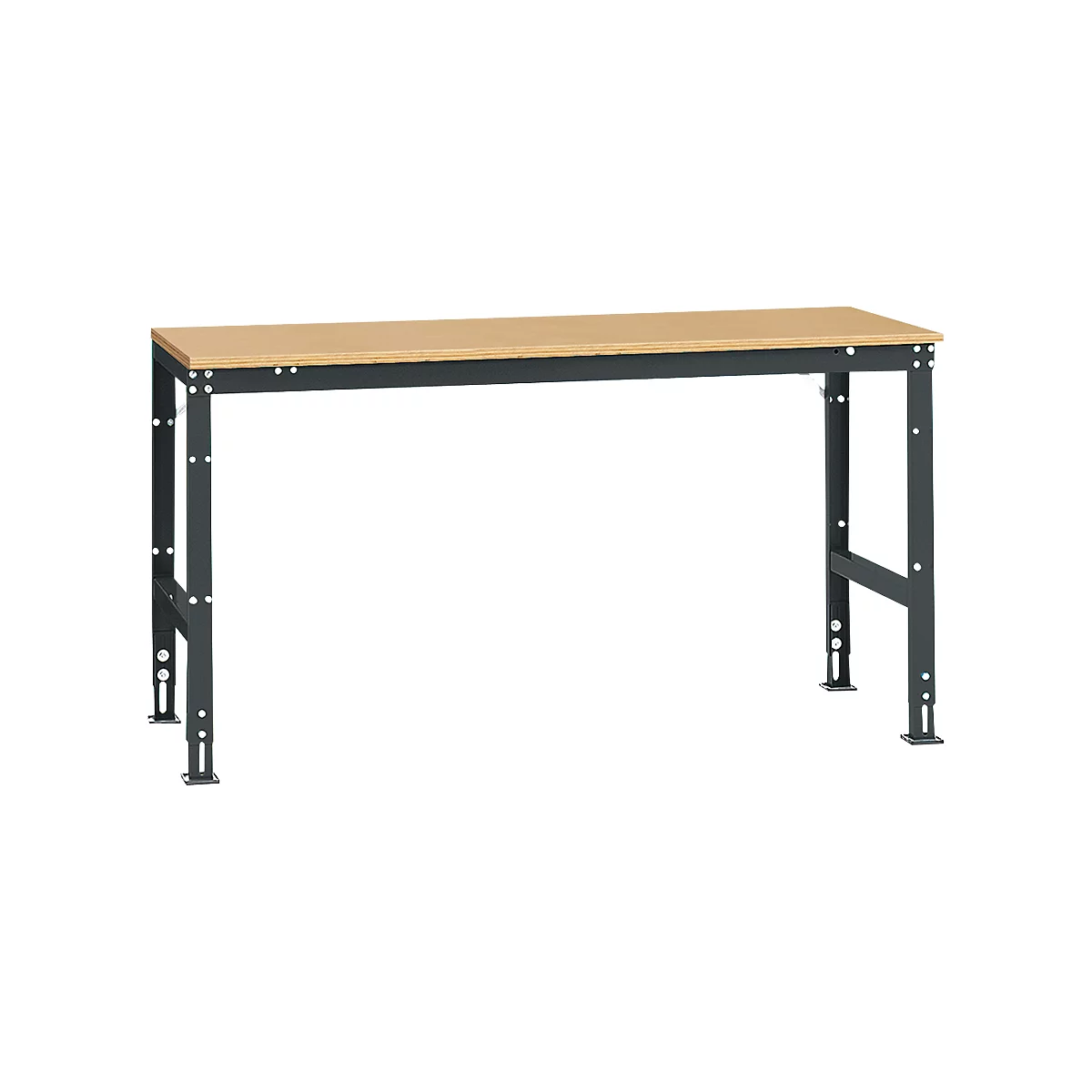 Poste de travail modulaire UNIVERSAL Standard Manuflex, plateau multiplex, 1750 x 800, anthracite