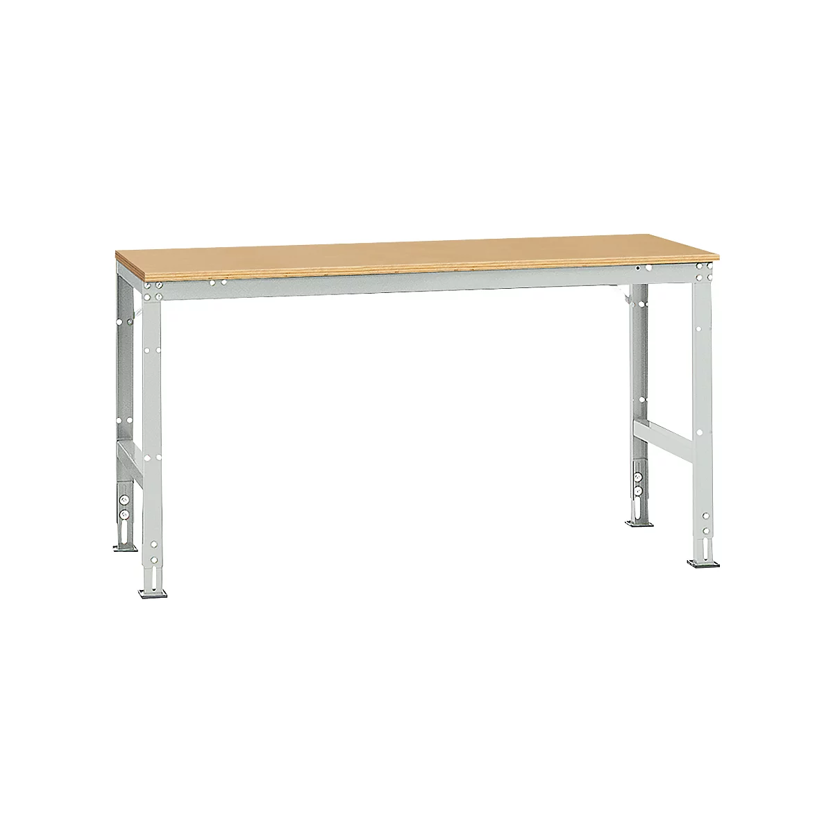 Poste de travail modulaire UNIVERSAL Standard Manuflex, plateau multiplex, 1750 x 800, gris clair