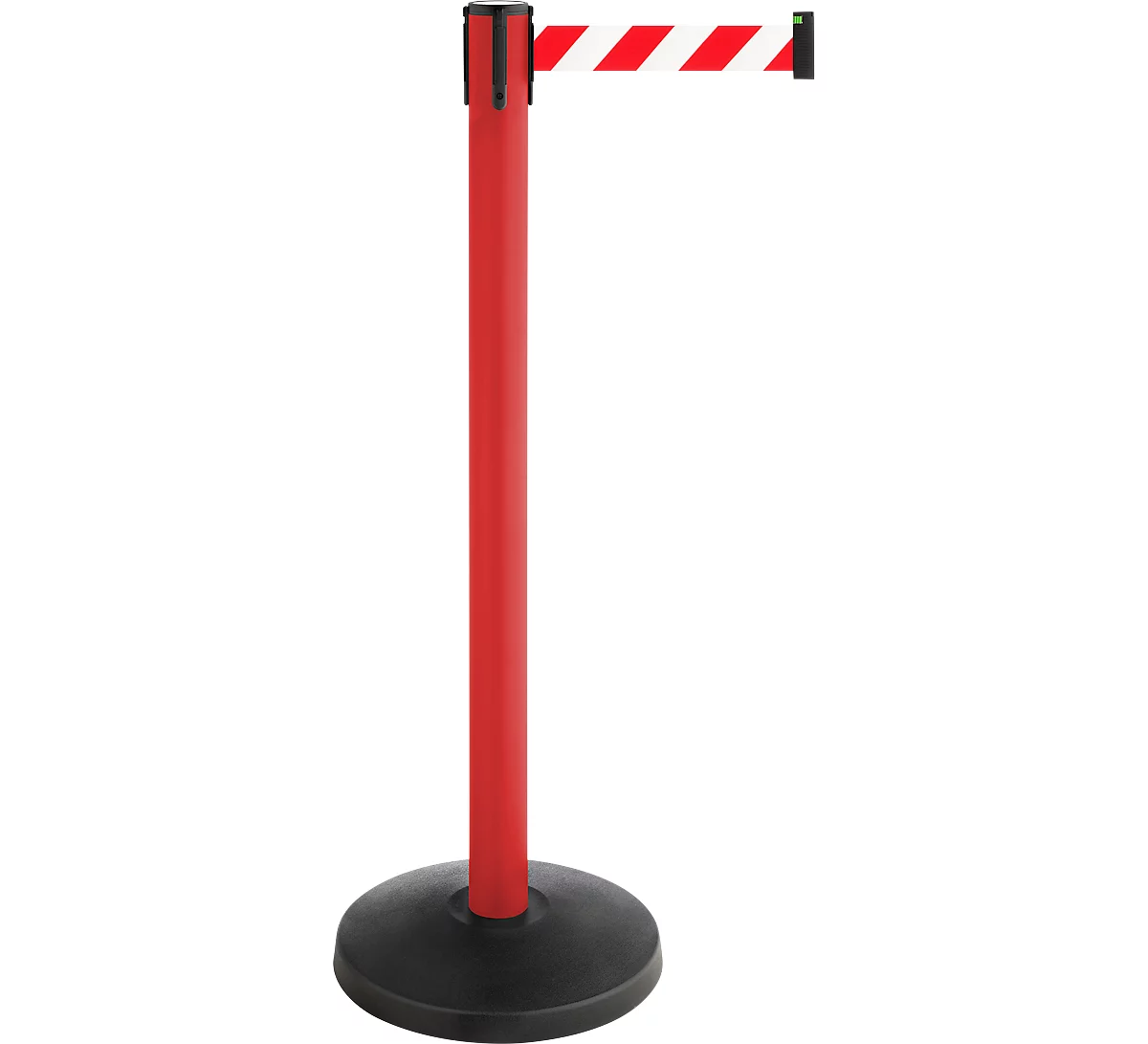 Poste delimitador con cinta, juego de 2, rojo, cinta rojo/blanco