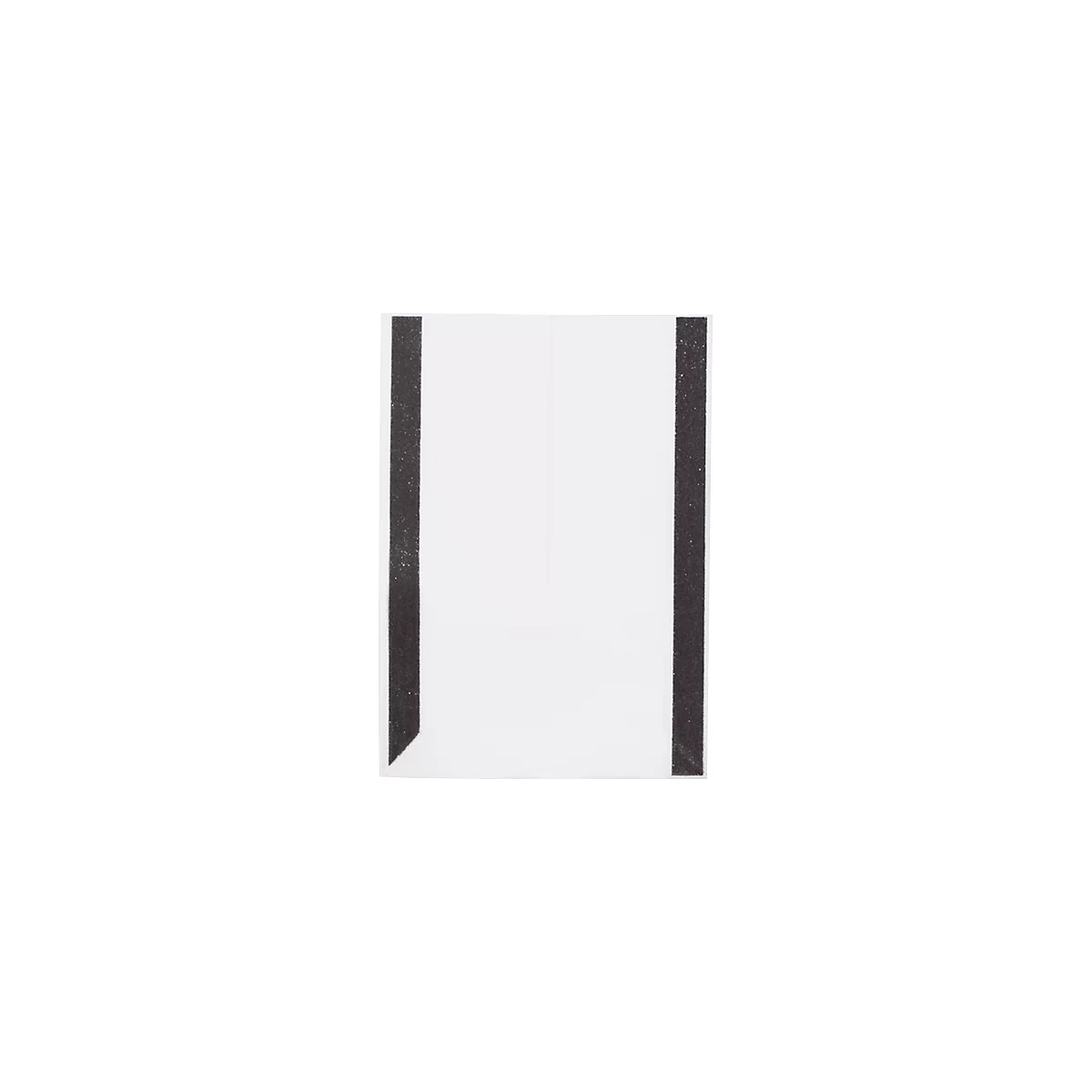 White paper with two black stripes on the left and right.