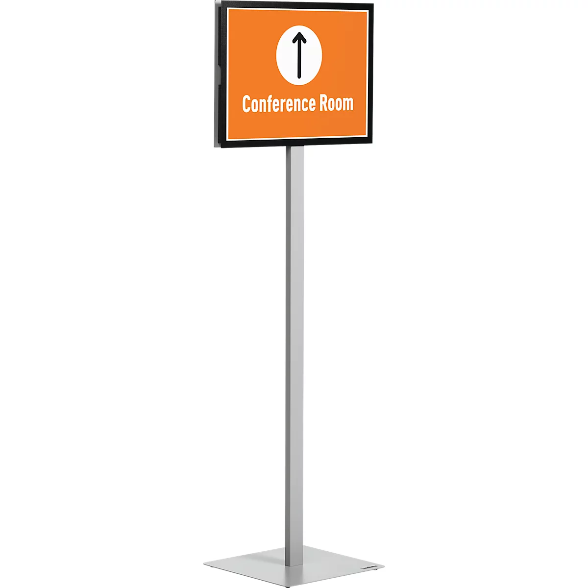 Posterstandaard Duurzame infostandaard Basic, A3 staand en liggend formaat, aan beide zijden leesbaar, 2 DURAFRAME® MAGNETIC infoframes, incl. bevestigingsset, metaal