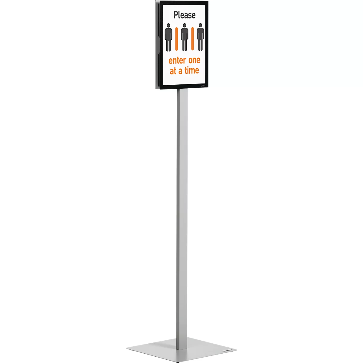 Posterstandaard Duurzame infostandaard Basic, A4 staand &amp; liggend formaat, tweezijdig leesbaar, 2 DURAFRAME® MAGNETIC infolijsten, incl. bevestigingsset, metaal
