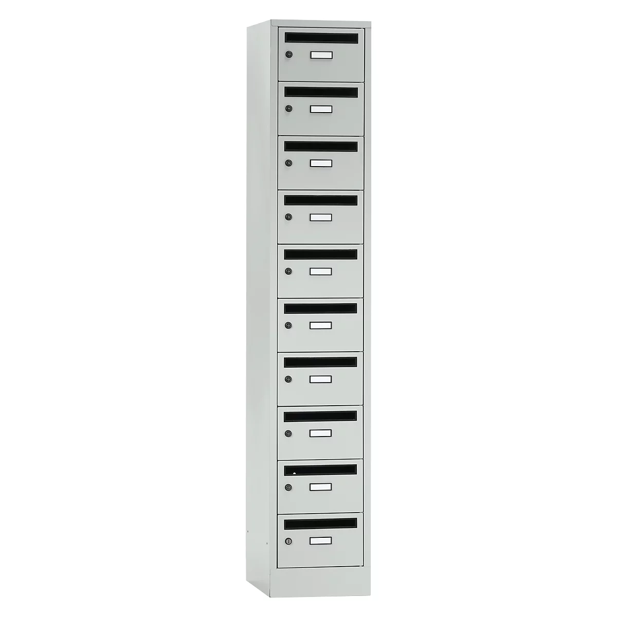 Postverdeelkast, met inwerpgleuf, 1 compartiment, veiligheidscilinderslot, lichtgrijs