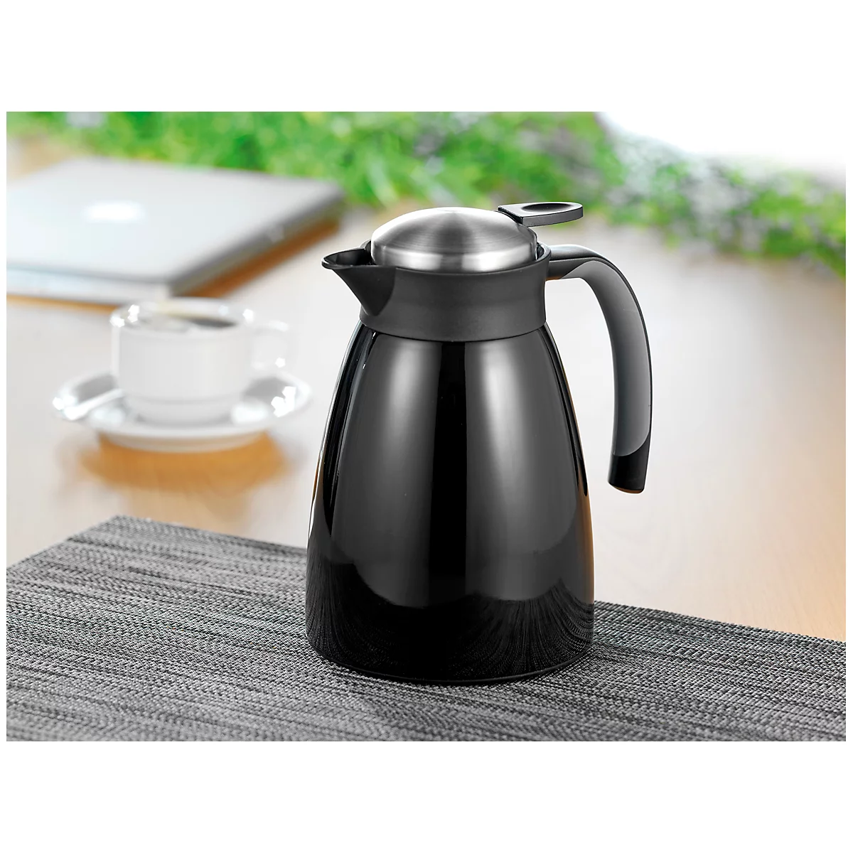 Pot à vide GLACE, à double paroi, capacité 1 l, acier inoxydable laqué, noir