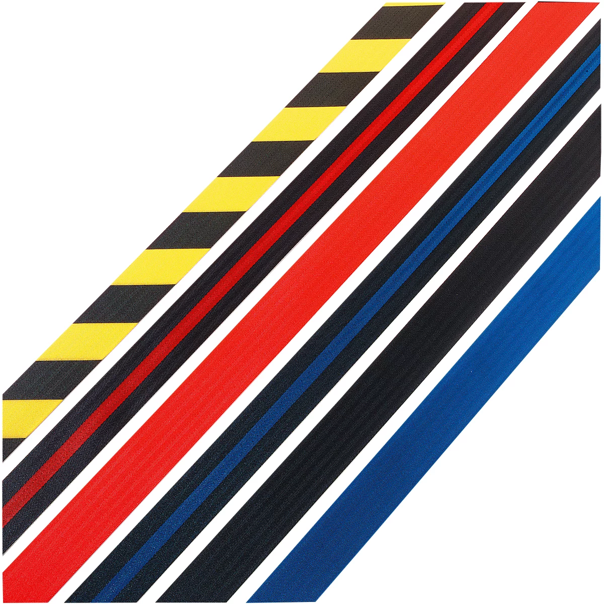 Poteau à sangle anthracite, sangle noire/jaune