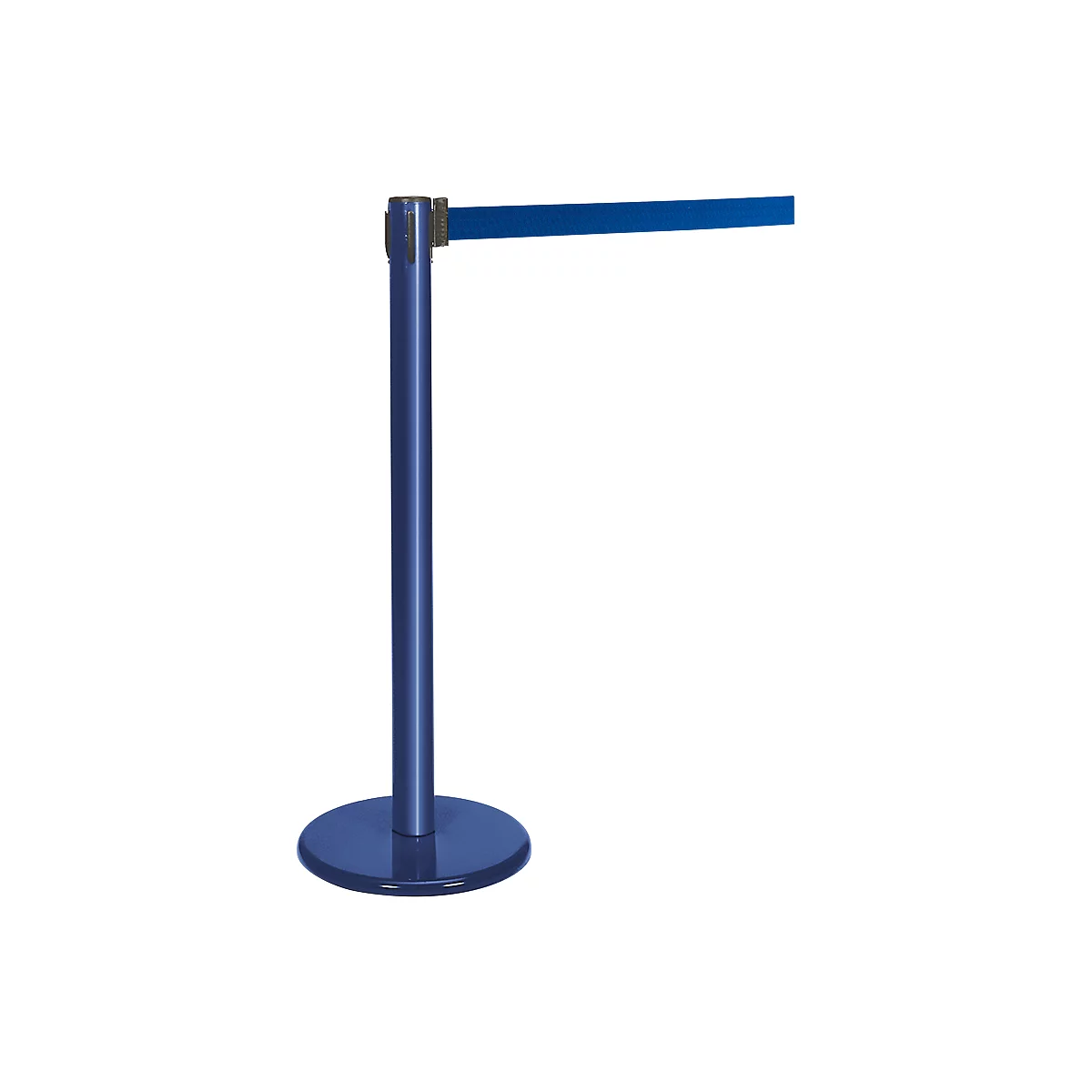 Poteau à sangle bleu, sangle bleue