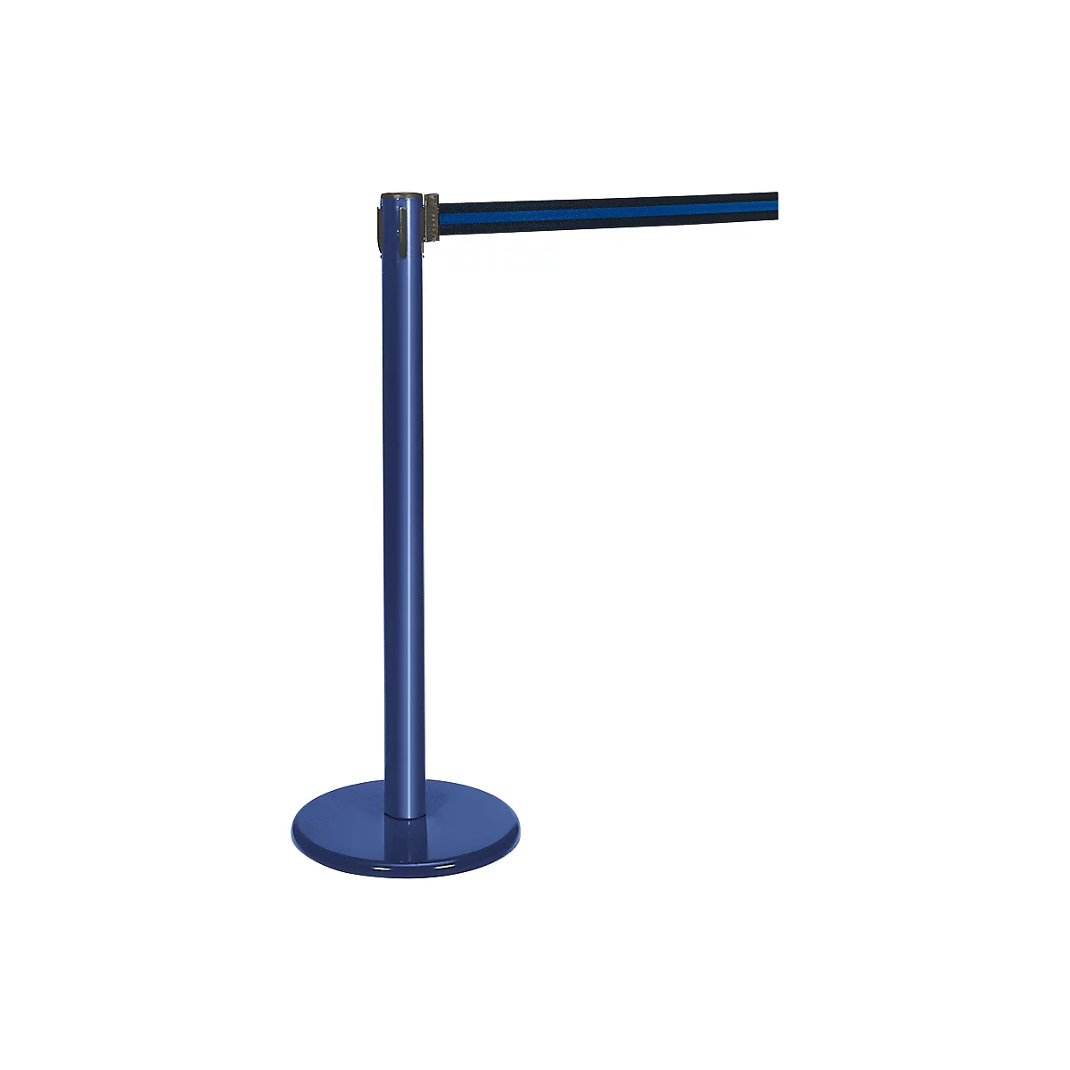 Poteau à sangle bleu, sangle noire/bleue