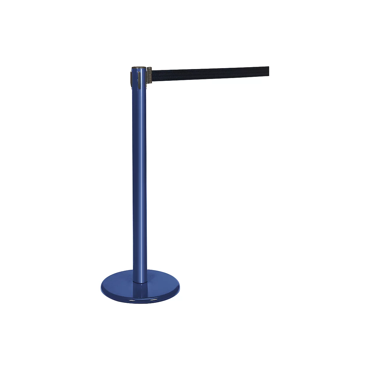 Poteau à sangle bleu, sangle noire