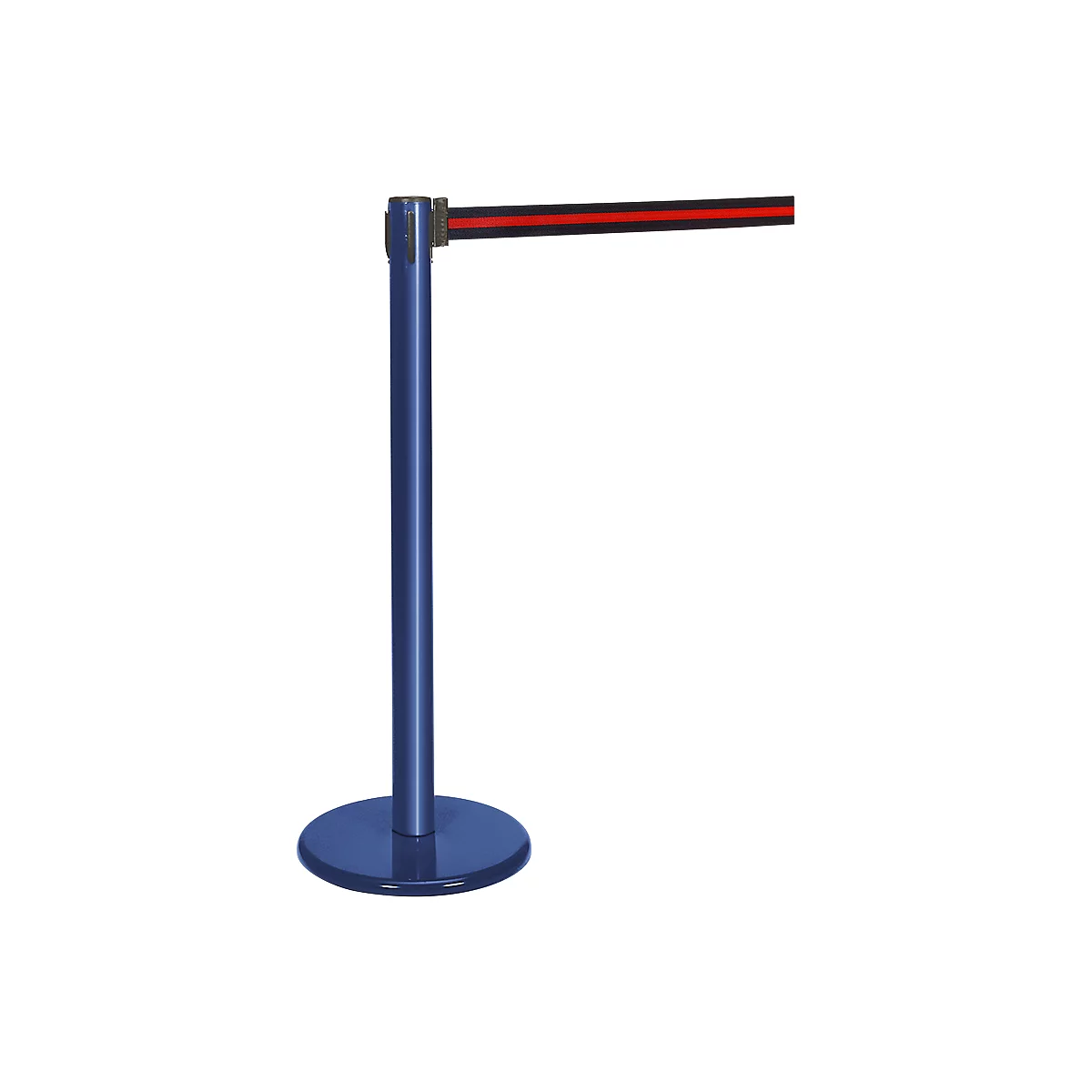 Poteau à sangle bleu, sangle noire/rouge