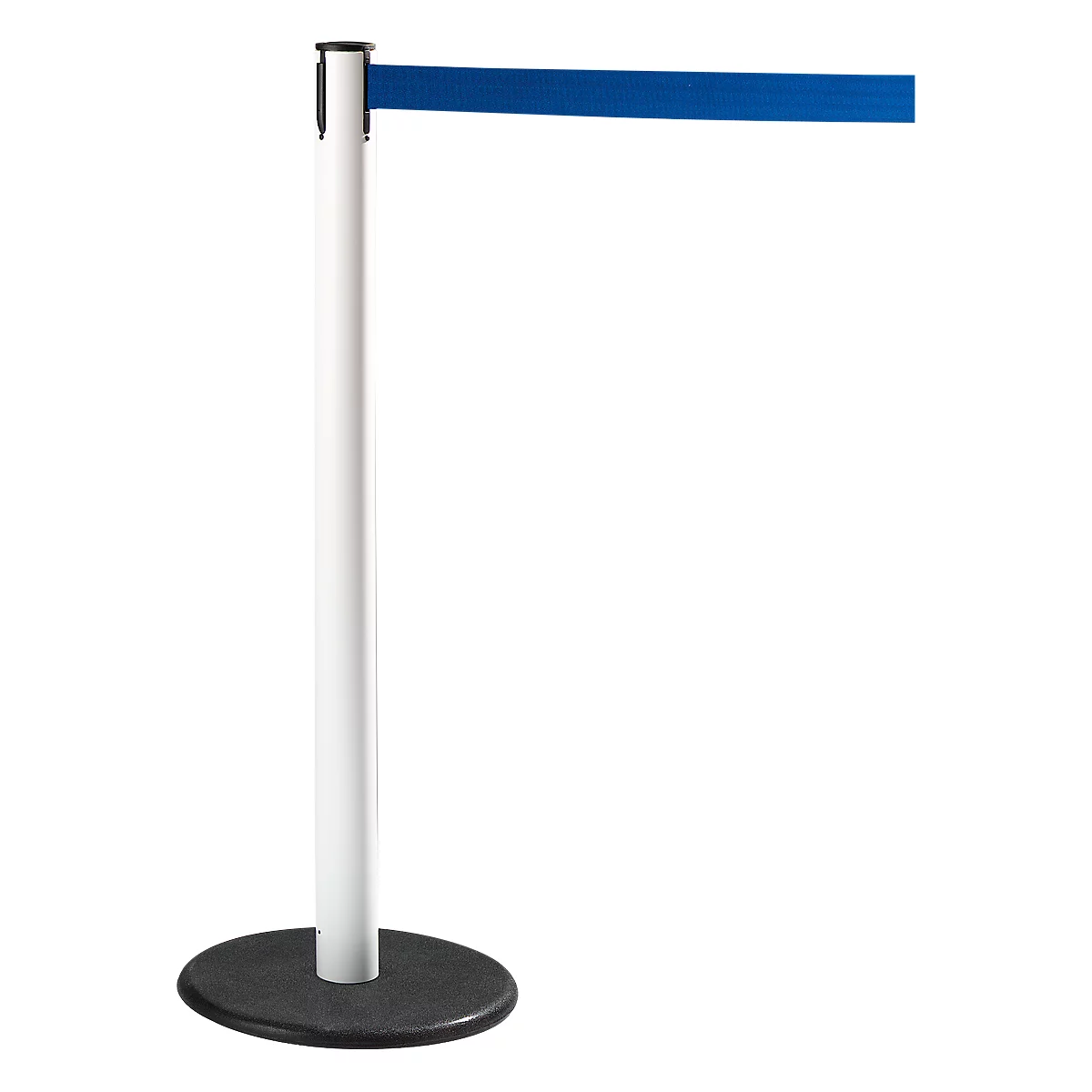 Poteau à sangle GLA 28 RS-GUIDESYSTEMS®, blanc, sangle bleue