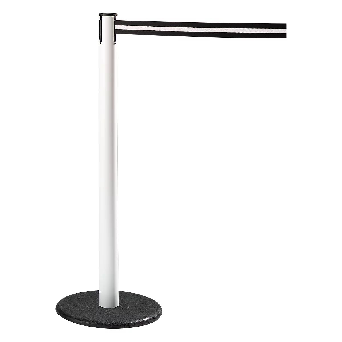 Poteau à sangle GLA 28 RS-GUIDESYSTEMS®, blanc, sangle noire/blanche