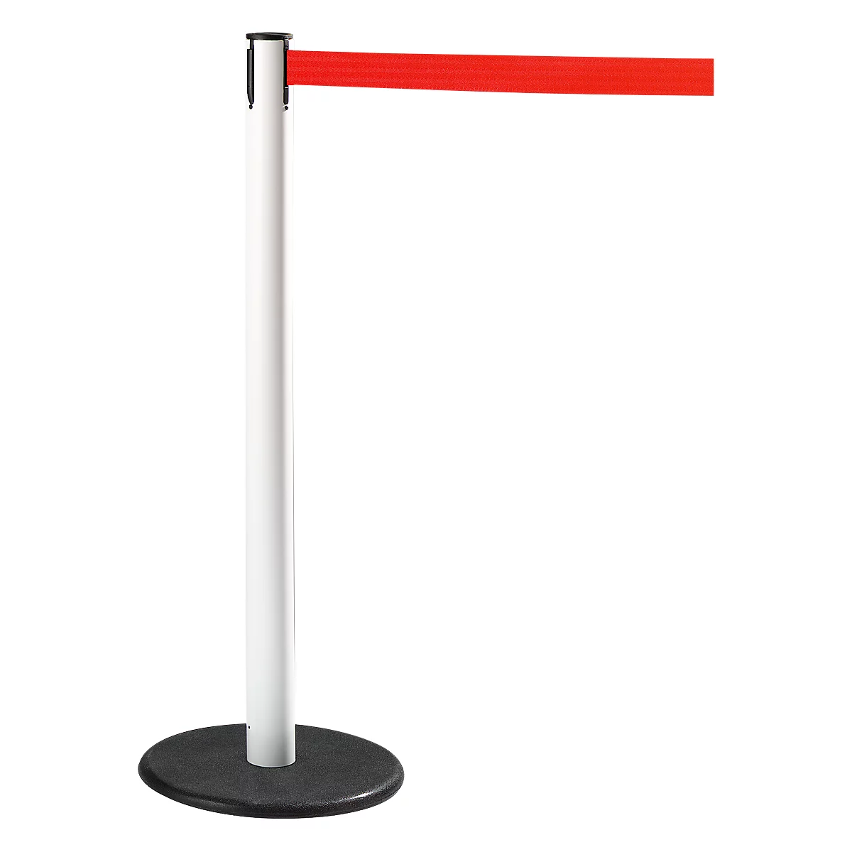 Poteau à sangle GLA 28 RS-GUIDESYSTEMS®, blanc, sangle rouge
