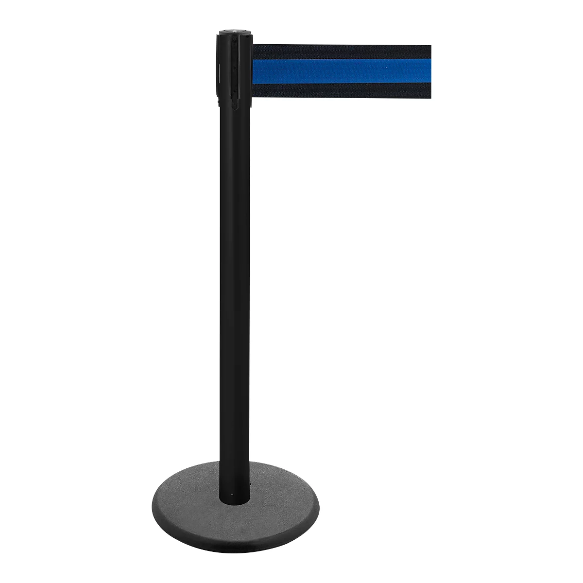 Poteau à sangle GLA 29, noir, sangle noire/bleue