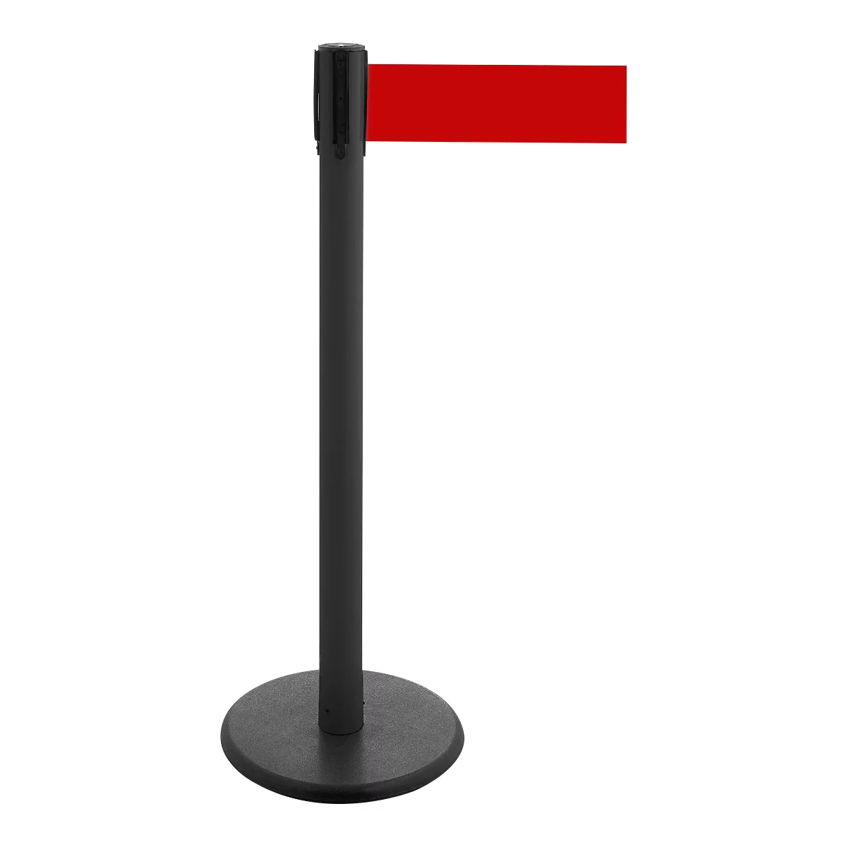 Poteau à sangle GLA 29, noir, sangle rouge