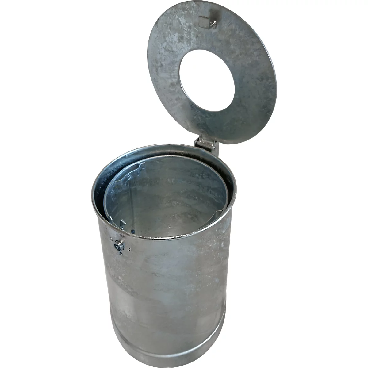 Poubelle 35 L, non perforé, galvanisé