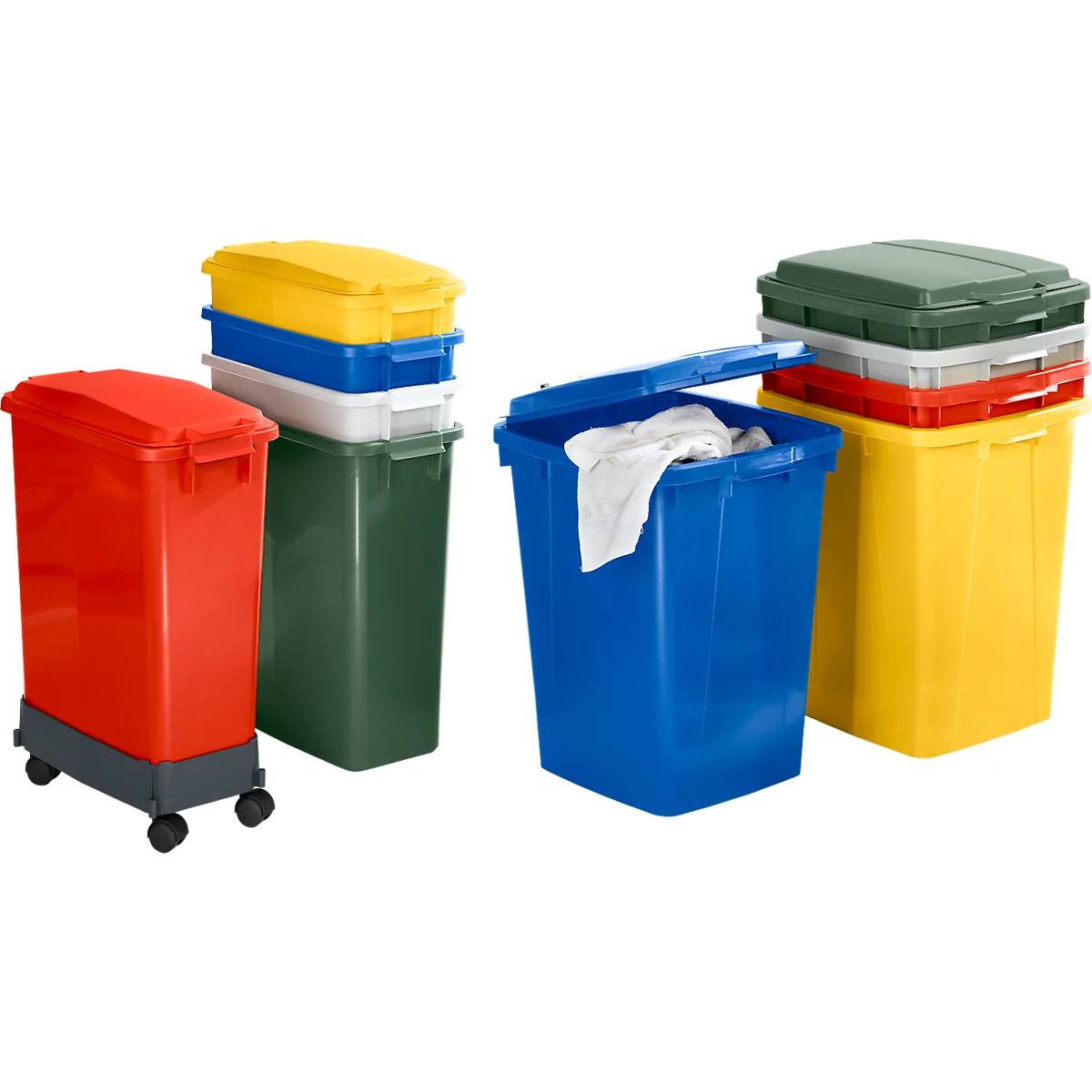 Poubelle - 60 L ou 90 L - différent coloris - couvercle disponible séparément