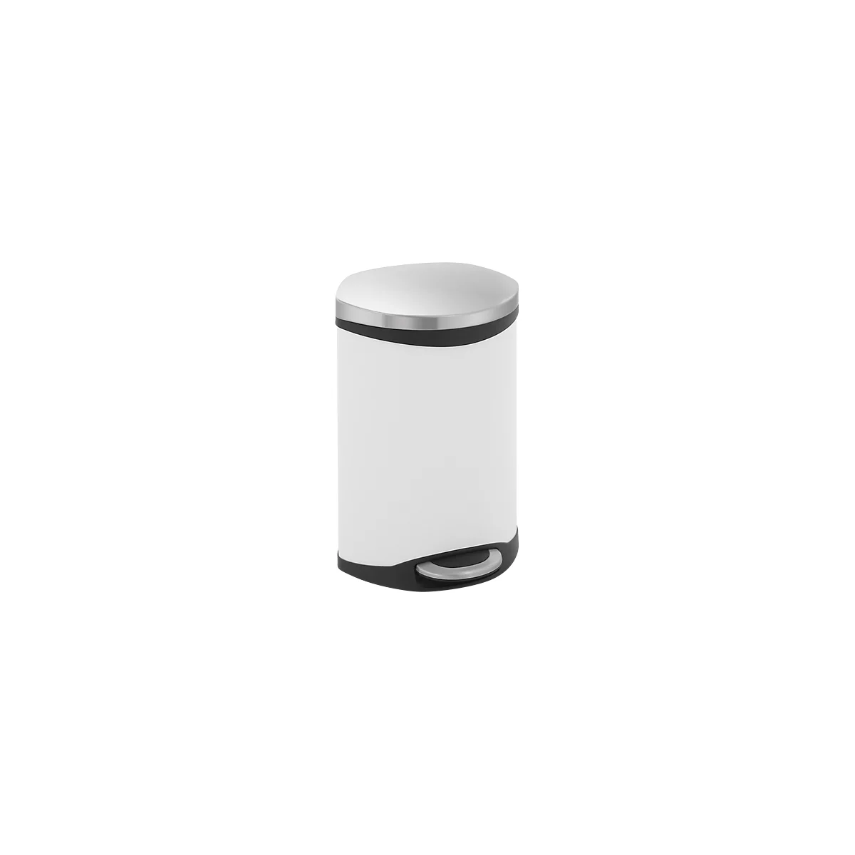Poubelle à pédale blanche Soft Close, 10 L